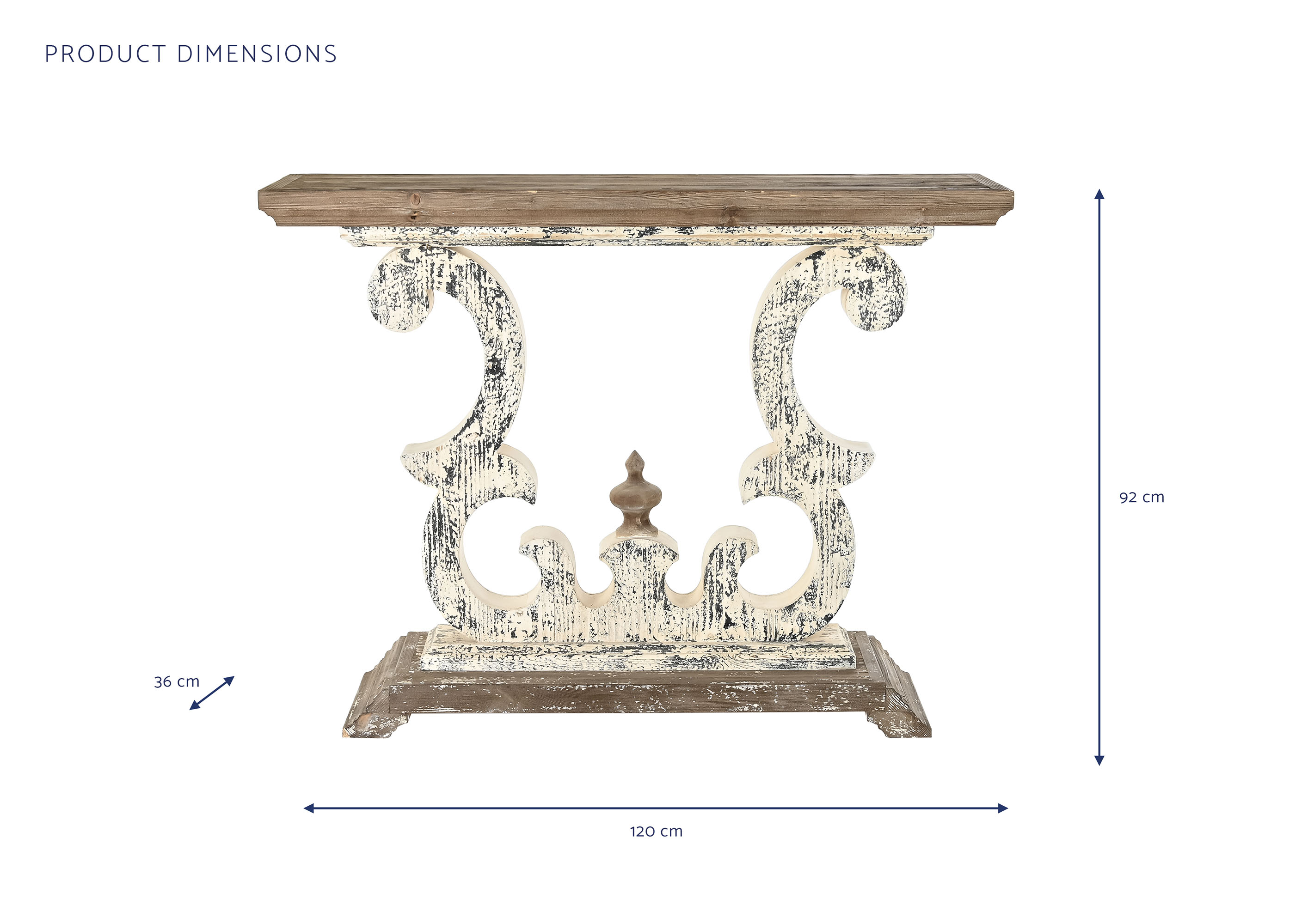 Consola abeto 120x36x92 blanco