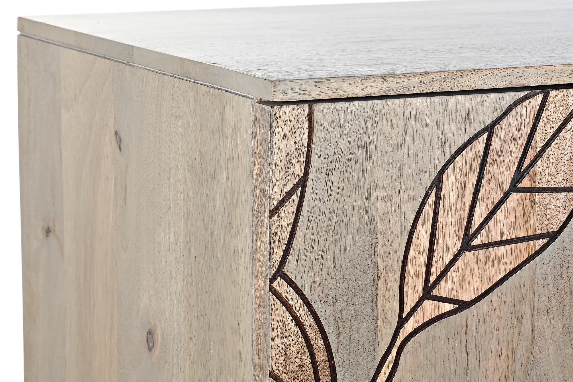 Buffet mango metal 177x45x74 flores gris
