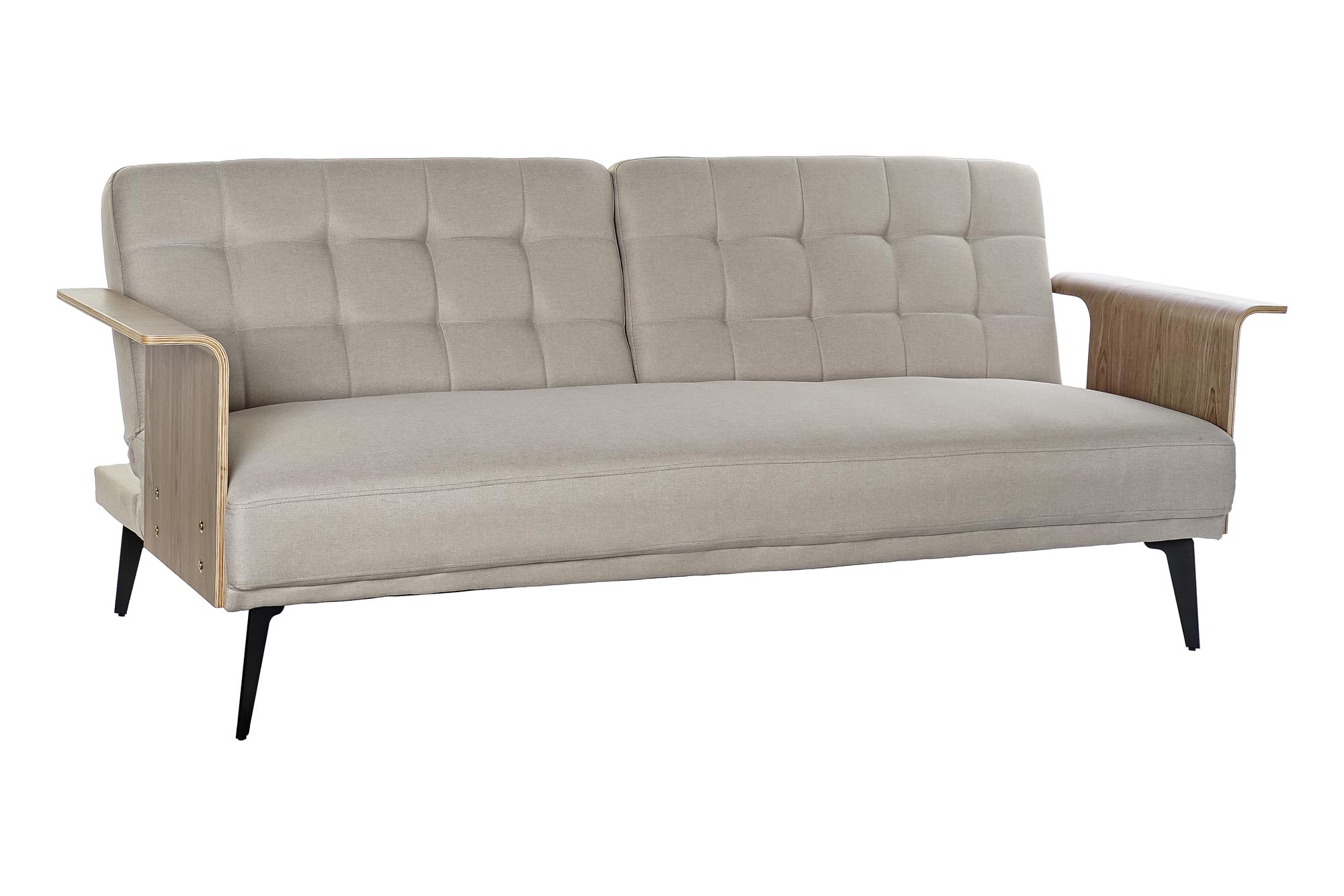 Sofa cama eucalipto metal 203x87x81 beige