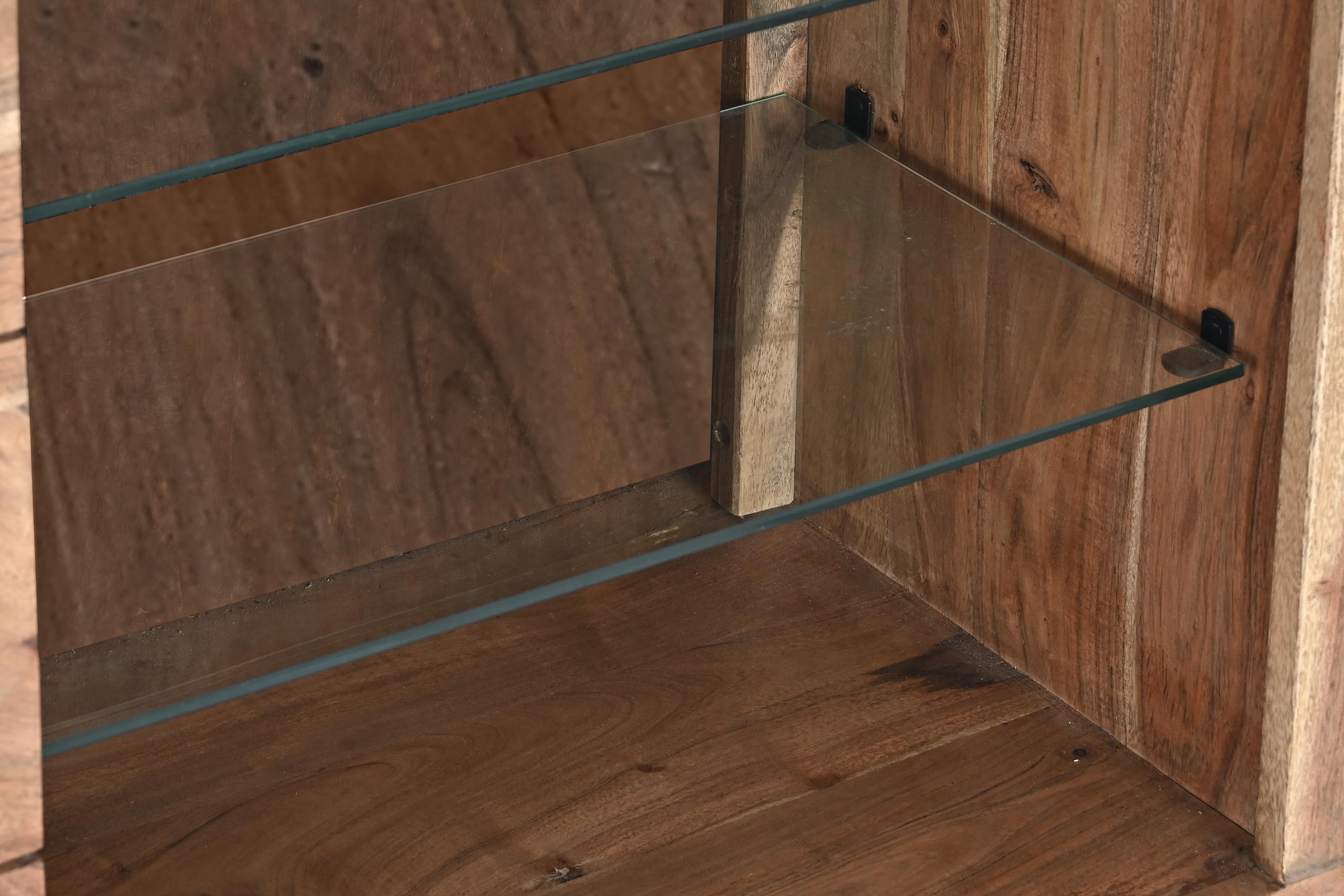 Mueble tv acacia cristal 200x40x63 natural marron
