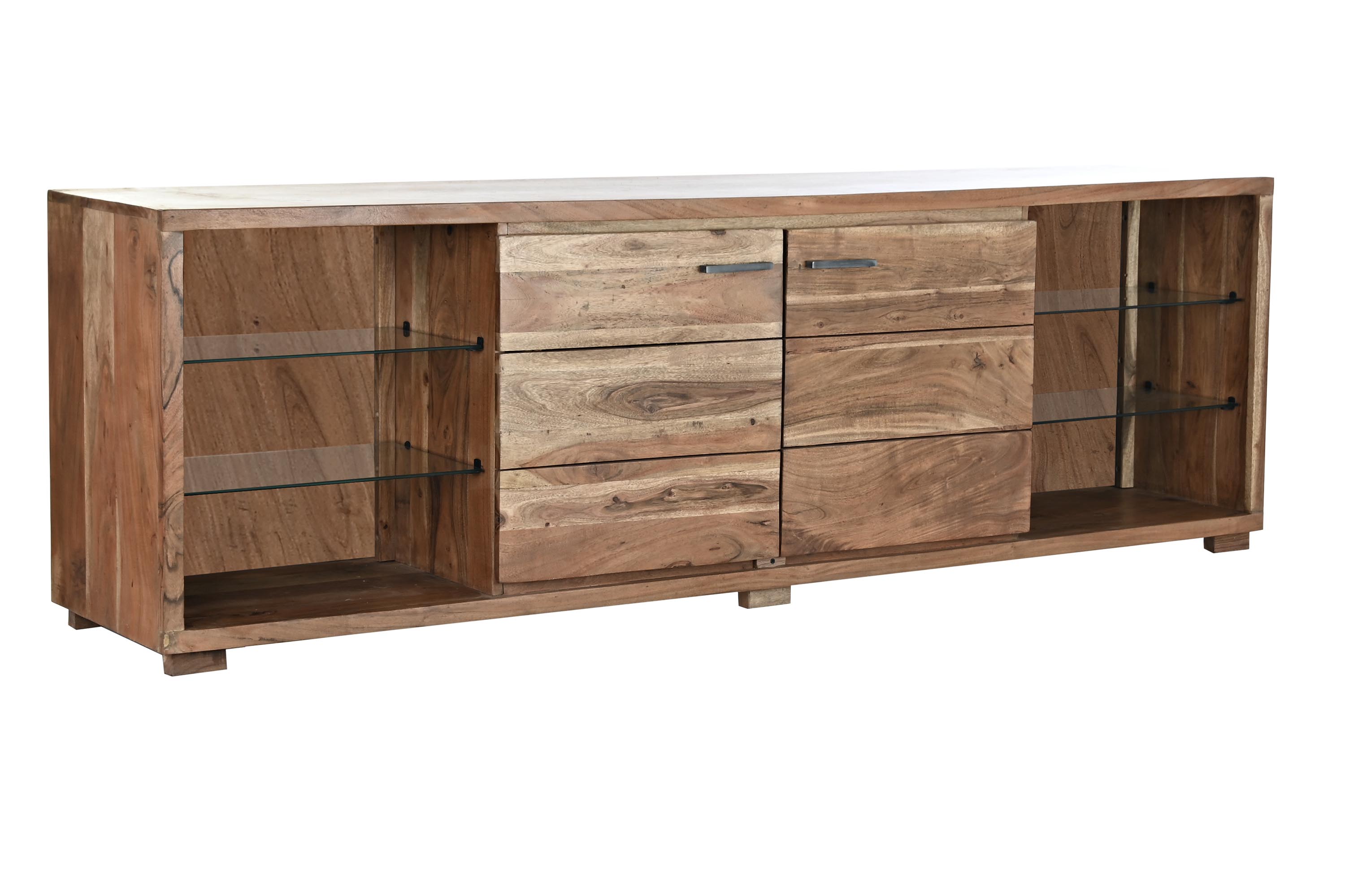 Mueble tv acacia cristal 200x40x63 natural marron