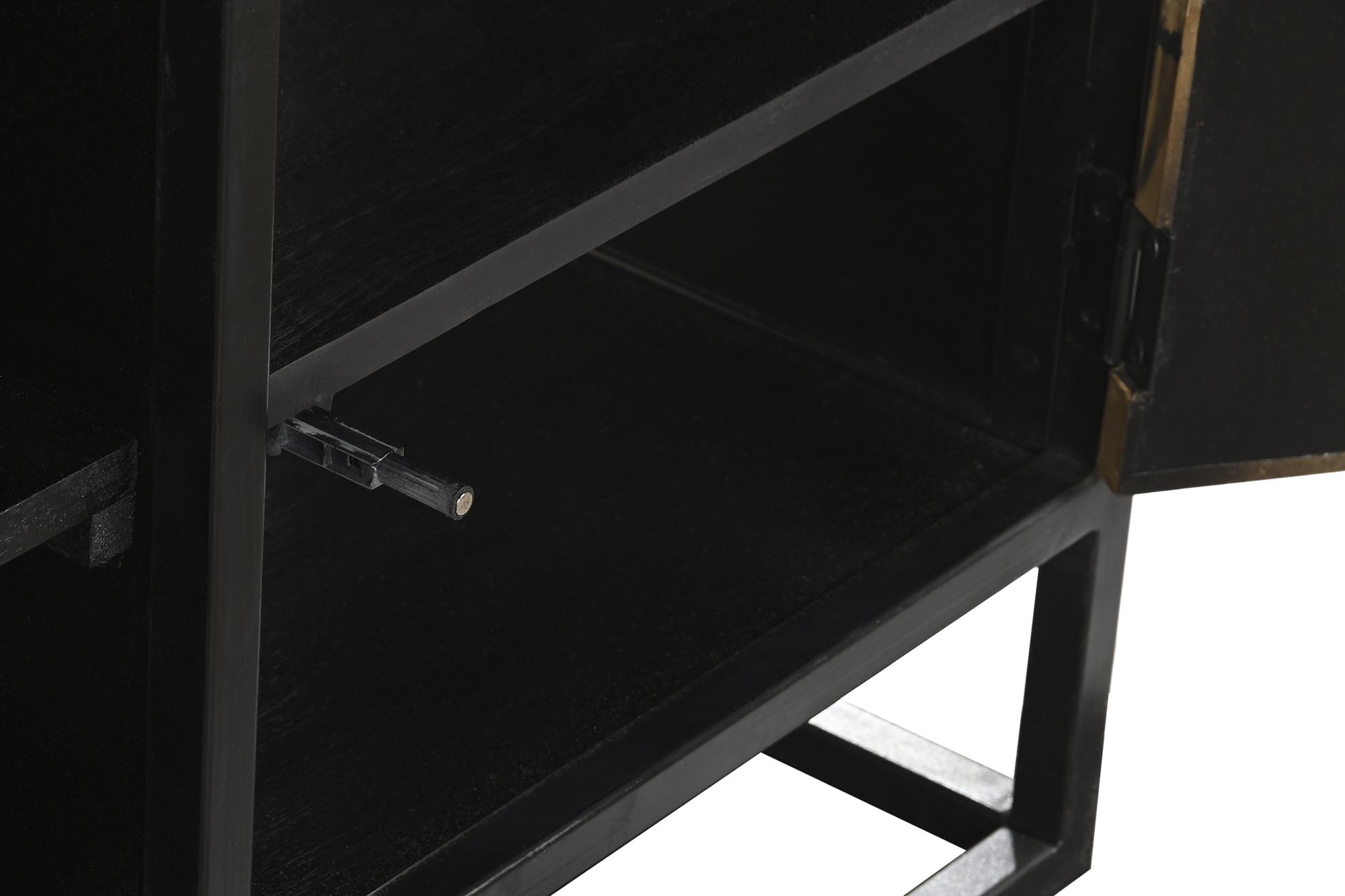 Mueble tv madera metal 120x37x50 negro