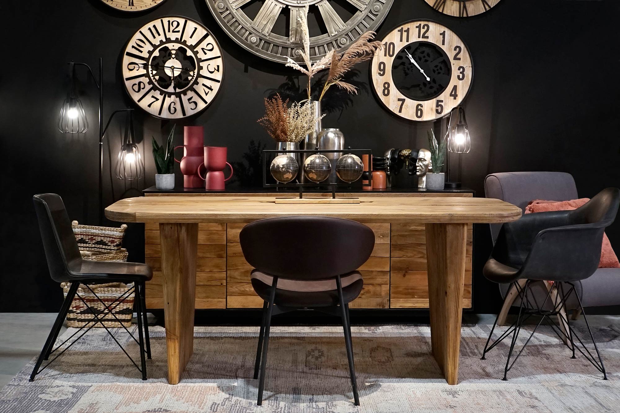 Mesa comedor madera reciclada pino 180x90x77