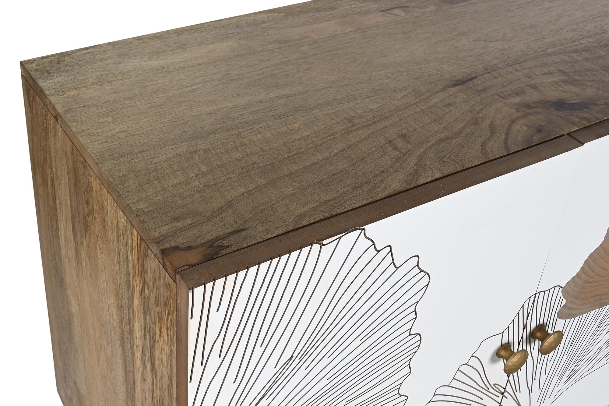 Buffet mango metal 177x45x75 hoja blanco