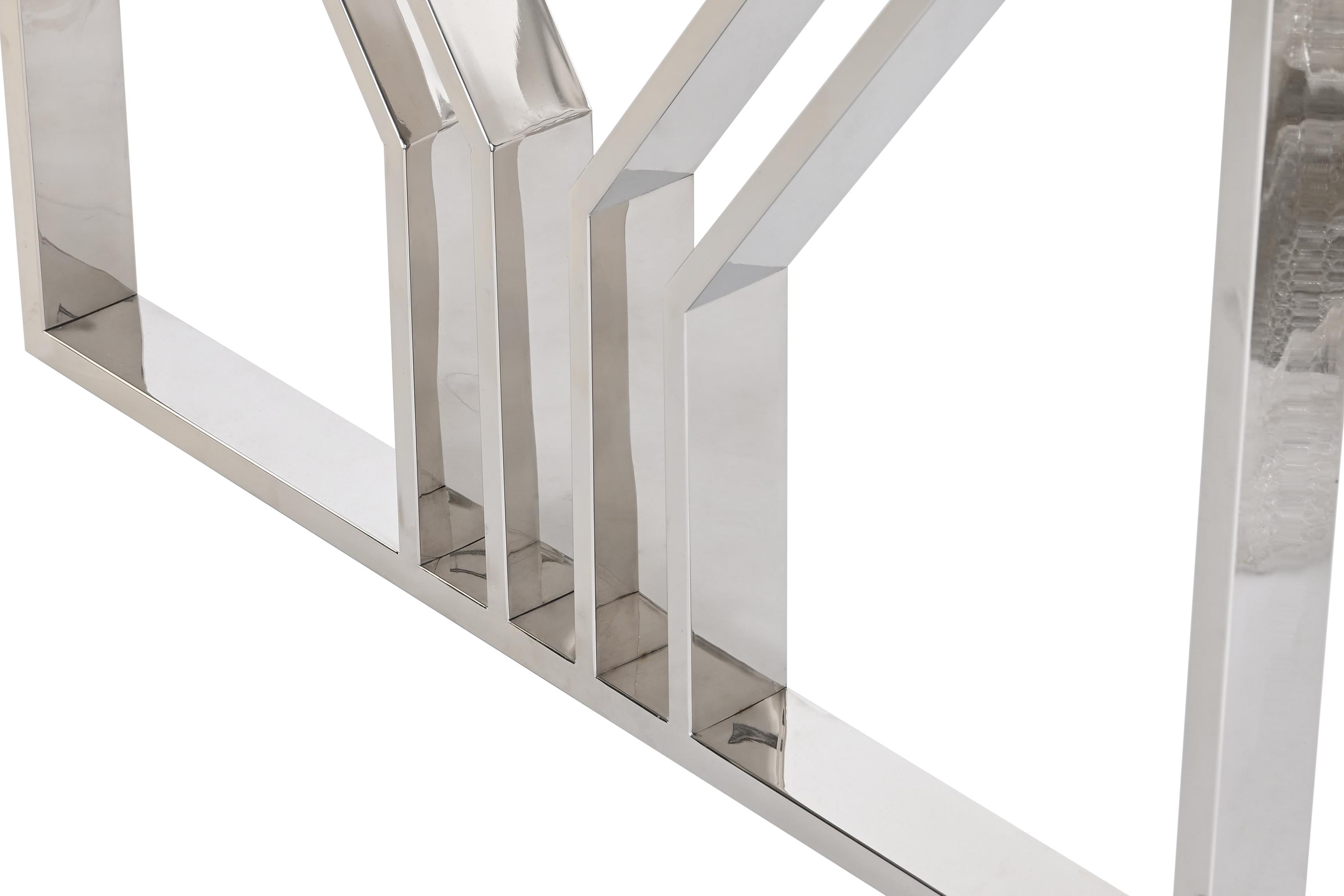 Mesa comedor acero cristal 180x90x75 cromado