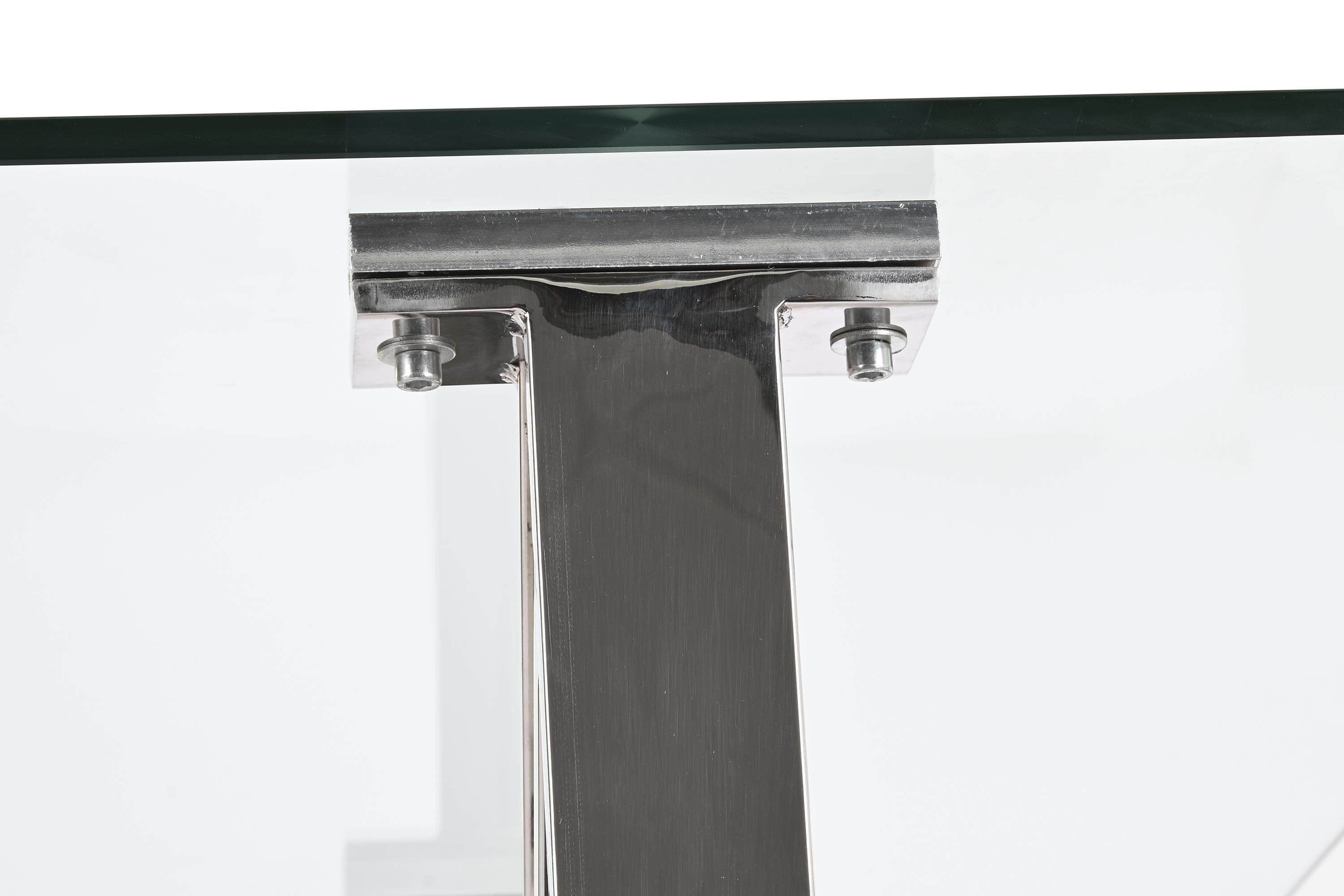 Mesa comedor acero cristal 180x90x75 cromado
