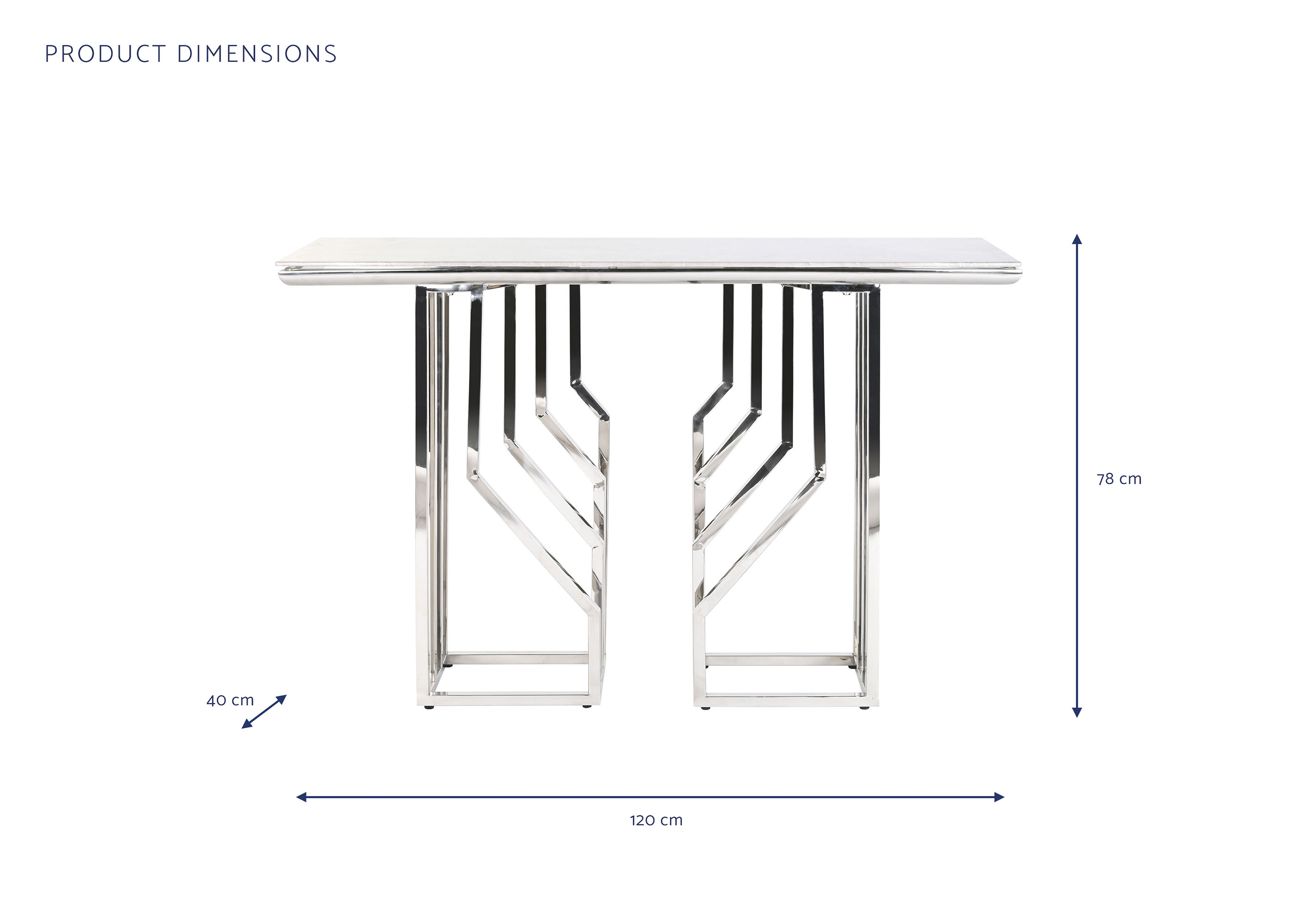 Consola acero cristal 120x40x78 simil marmol