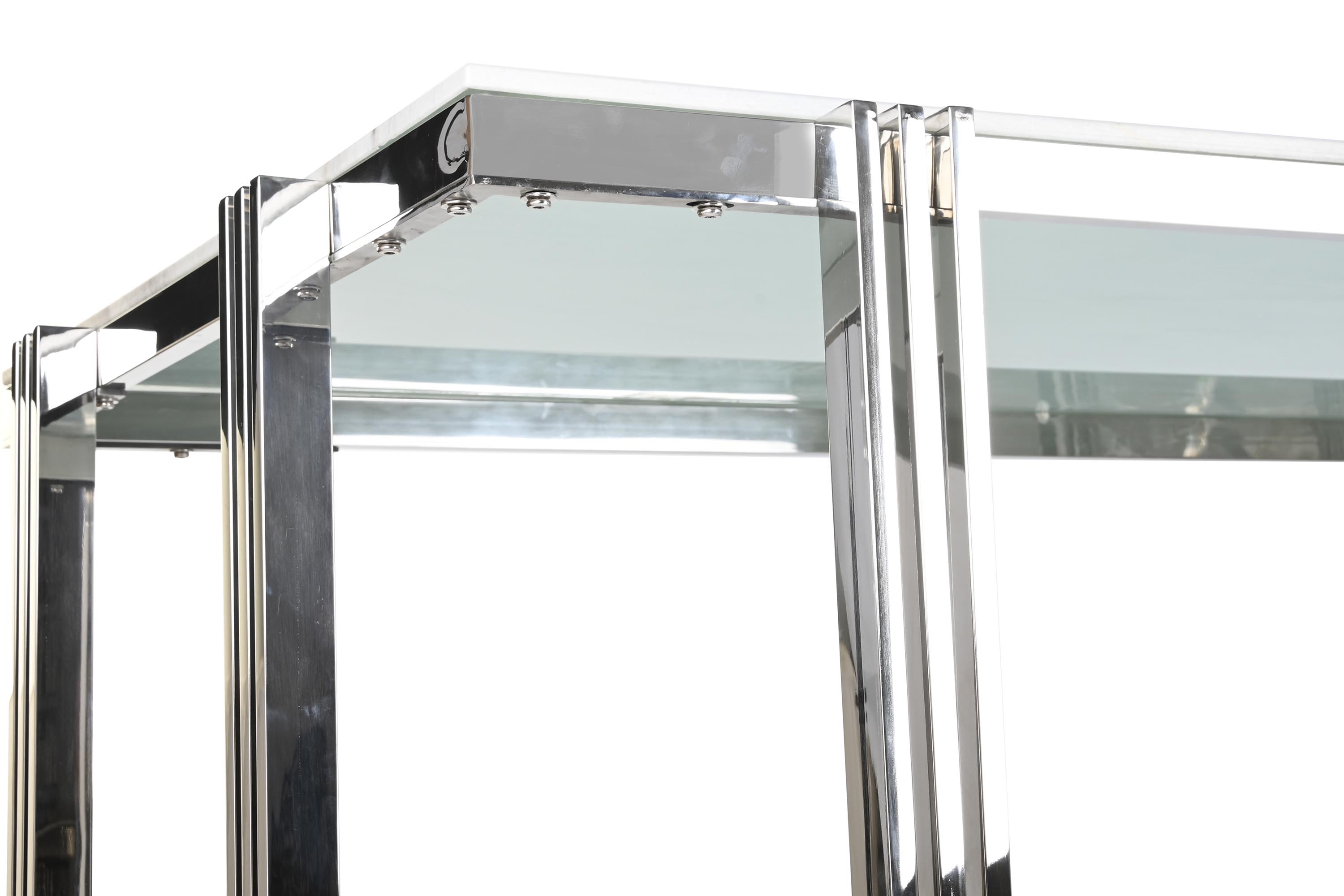 Mesa comedor acero cristal 180x90x76 simil marmol