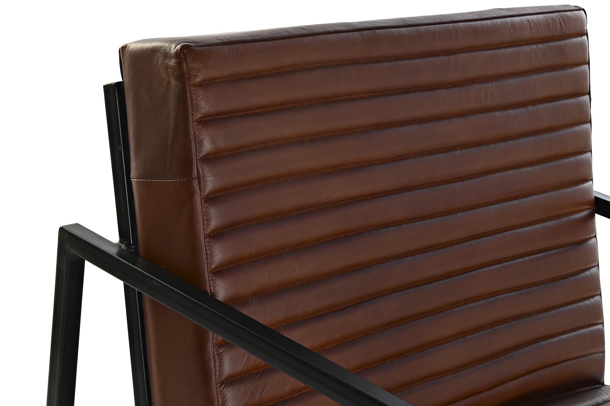 Butaca piel metal 75x89x90 marron