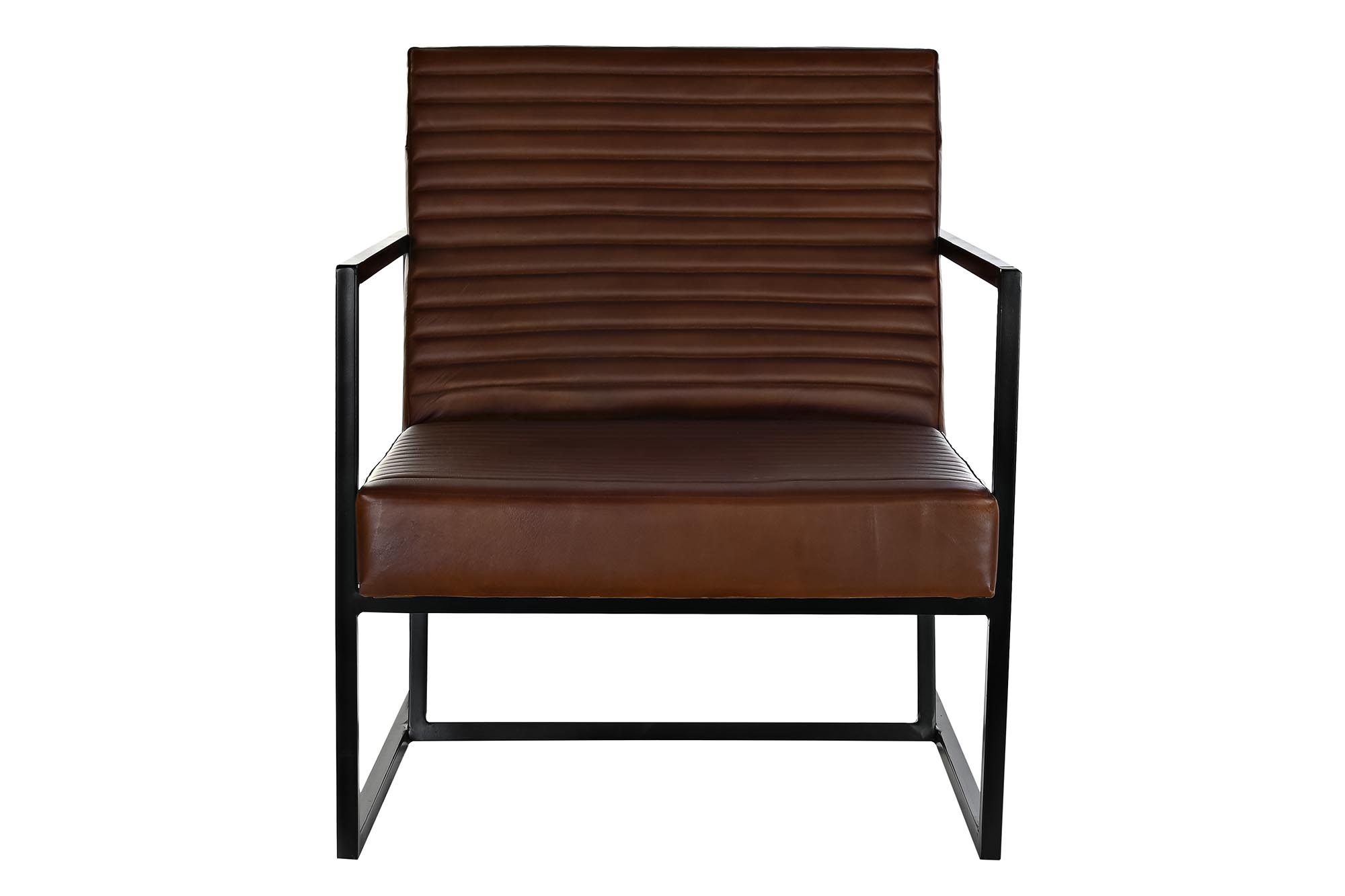 Butaca piel metal 75x89x90 marron