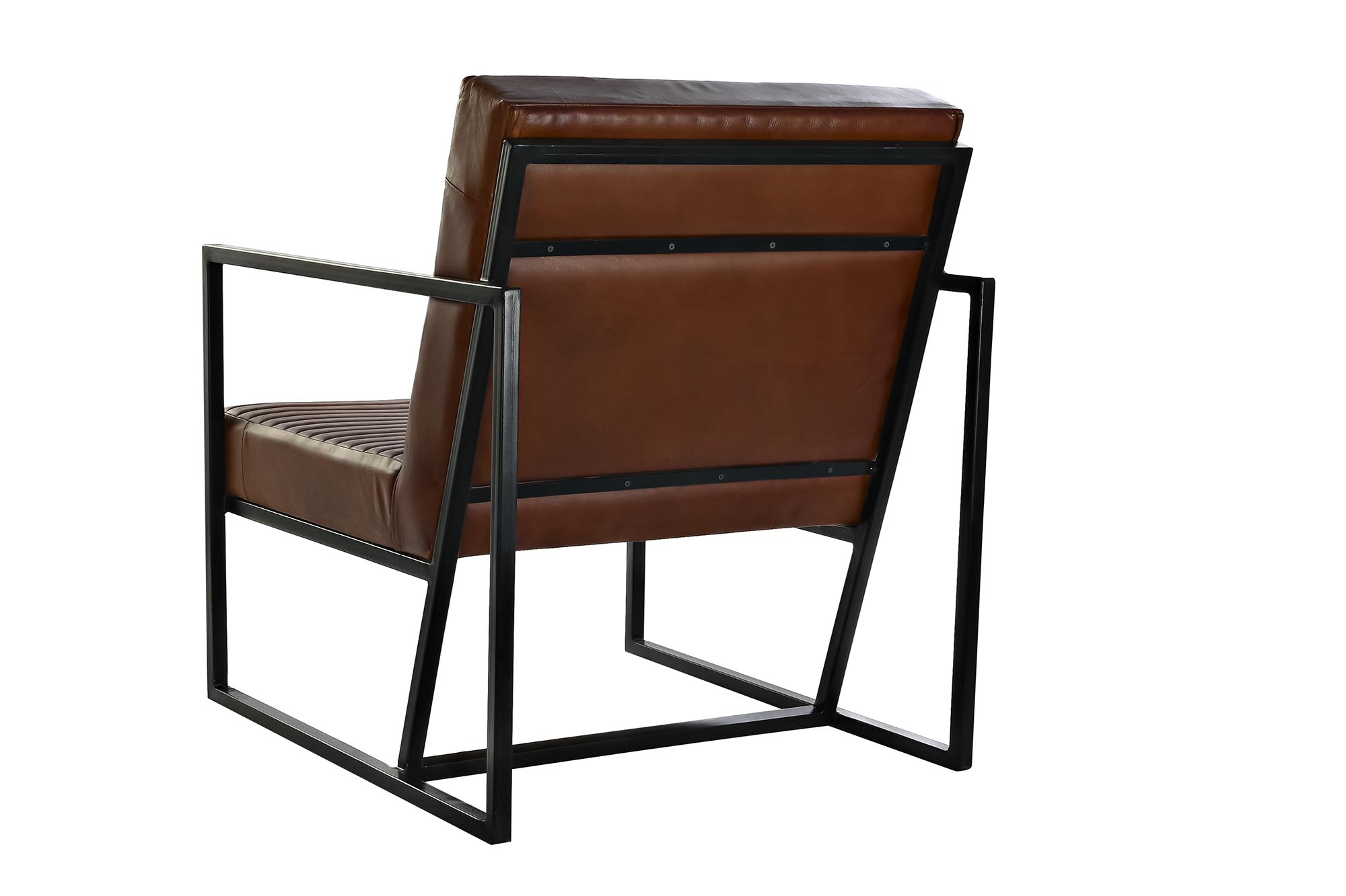 Butaca piel metal 75x89x90 marron