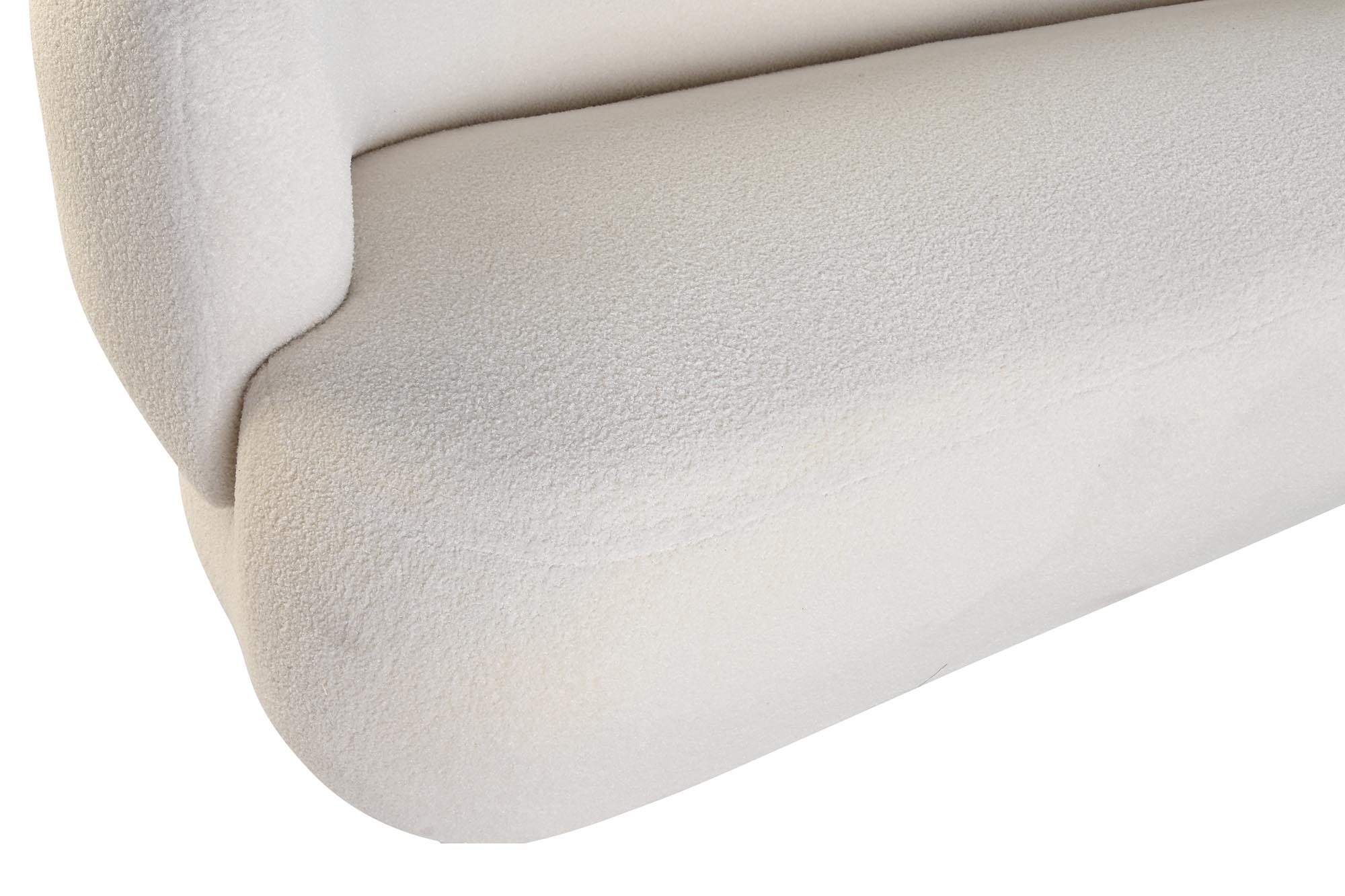 Sofa poliester 193x80x73 borreguito blanco