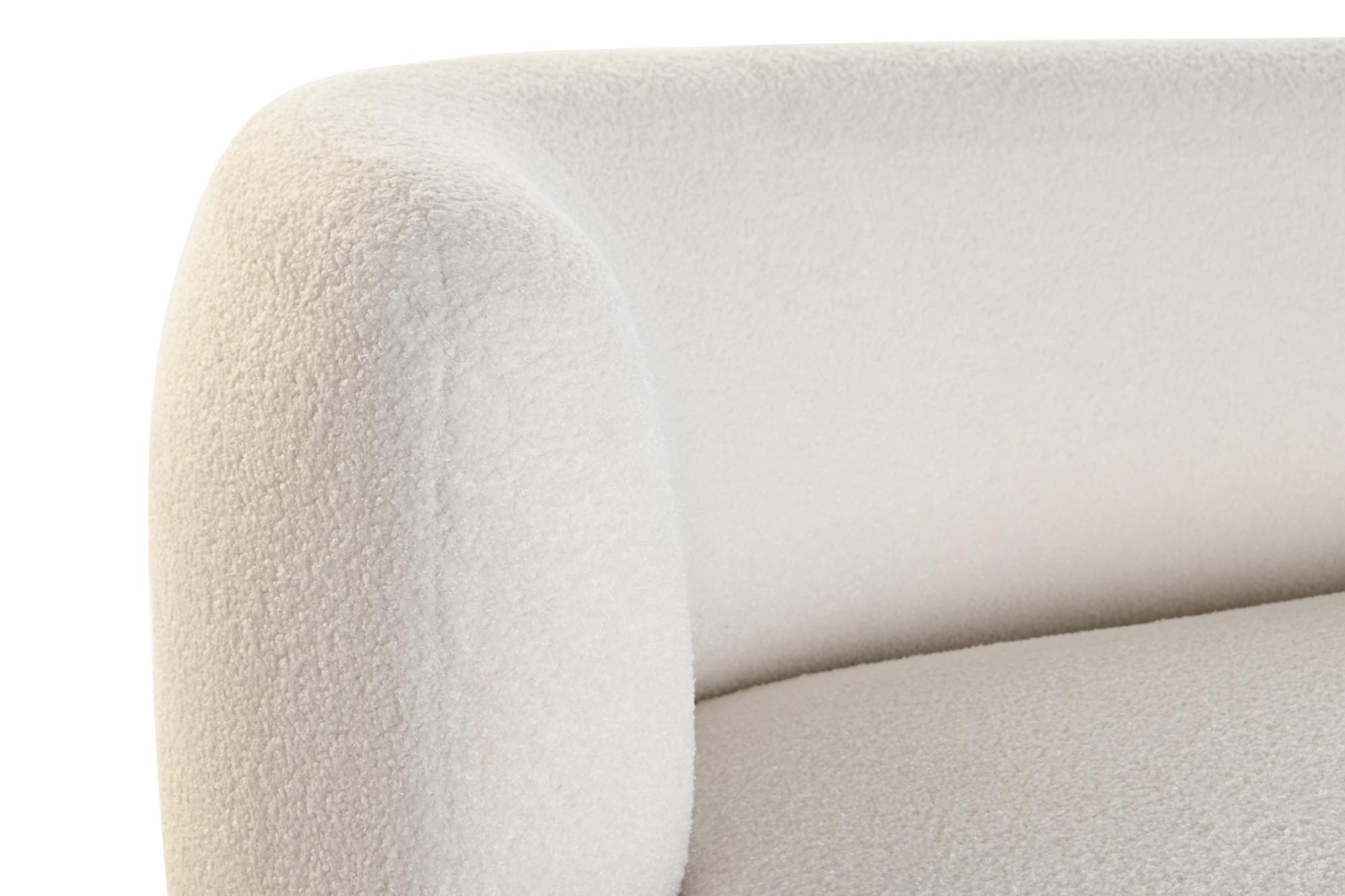 Sofa poliester 193x80x73 borreguito blanco