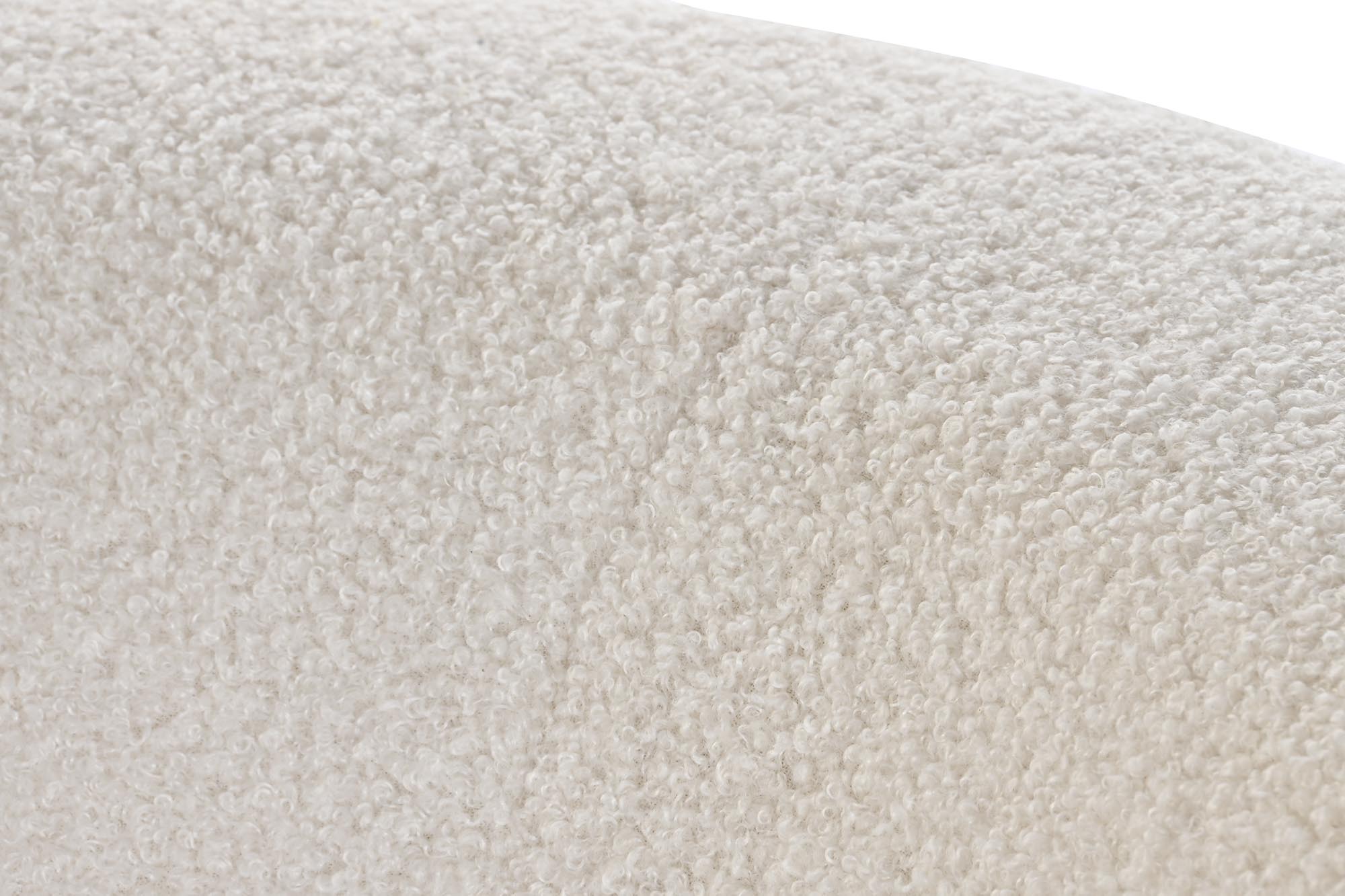 Sofa poliester 193x80x73 borreguito blanco
