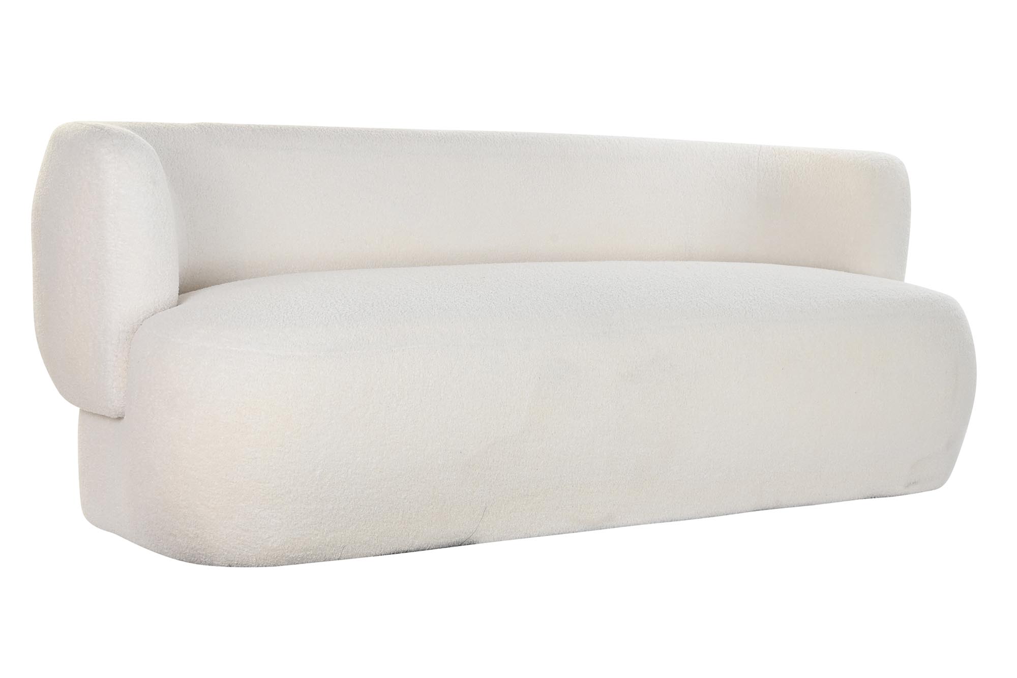 Sofa poliester 193x80x73 borreguito blanco