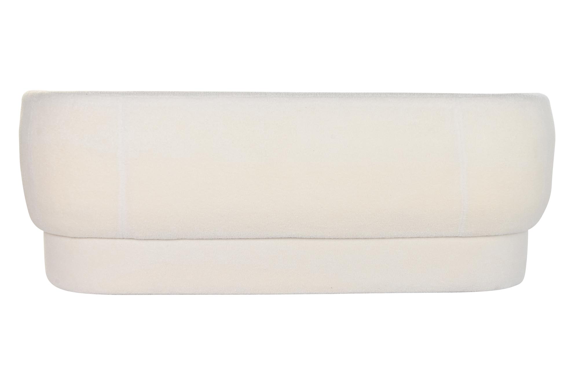 Sofa poliester 193x80x73 borreguito blanco