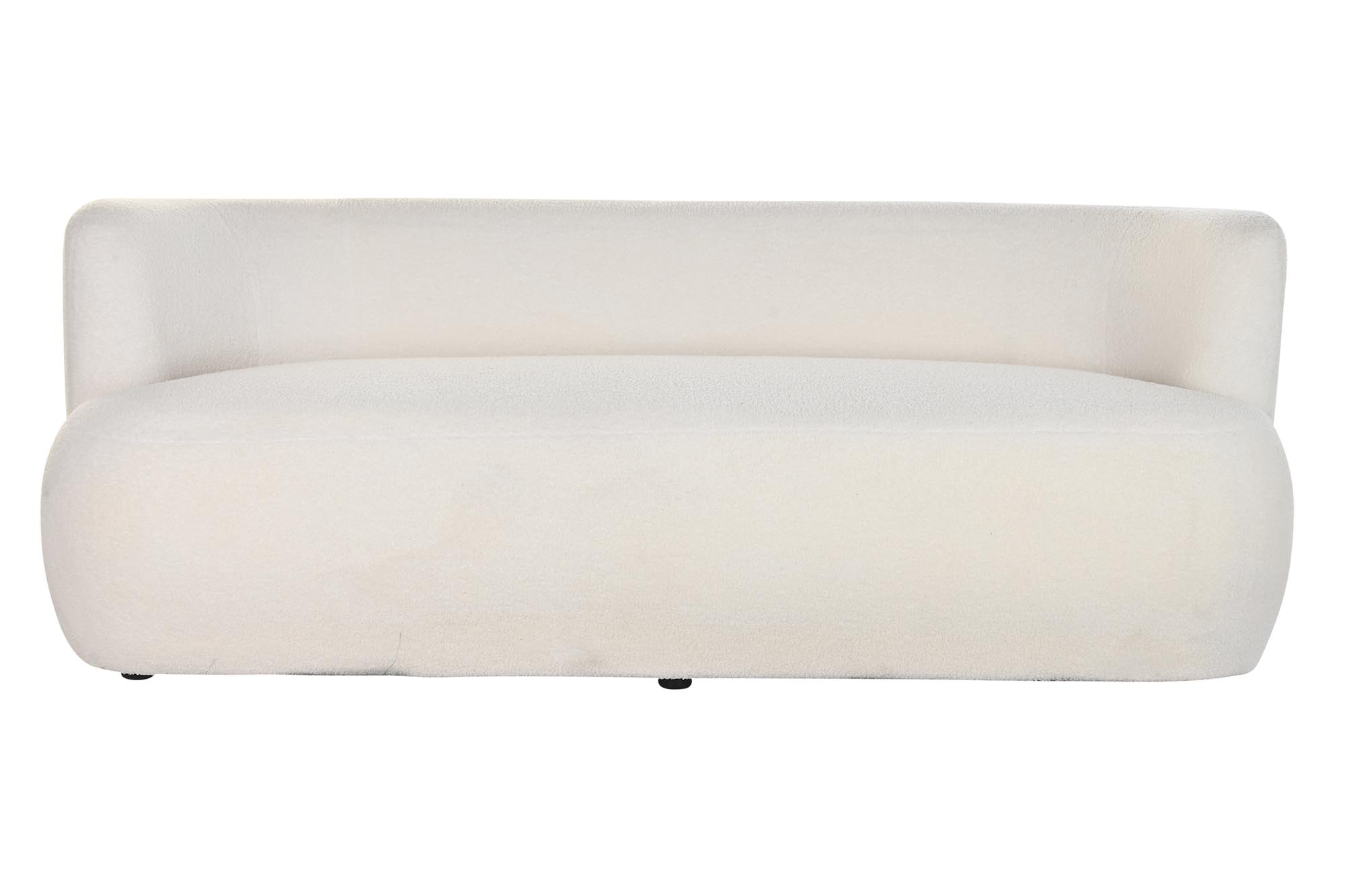 Sofa poliester 193x80x73 borreguito blanco