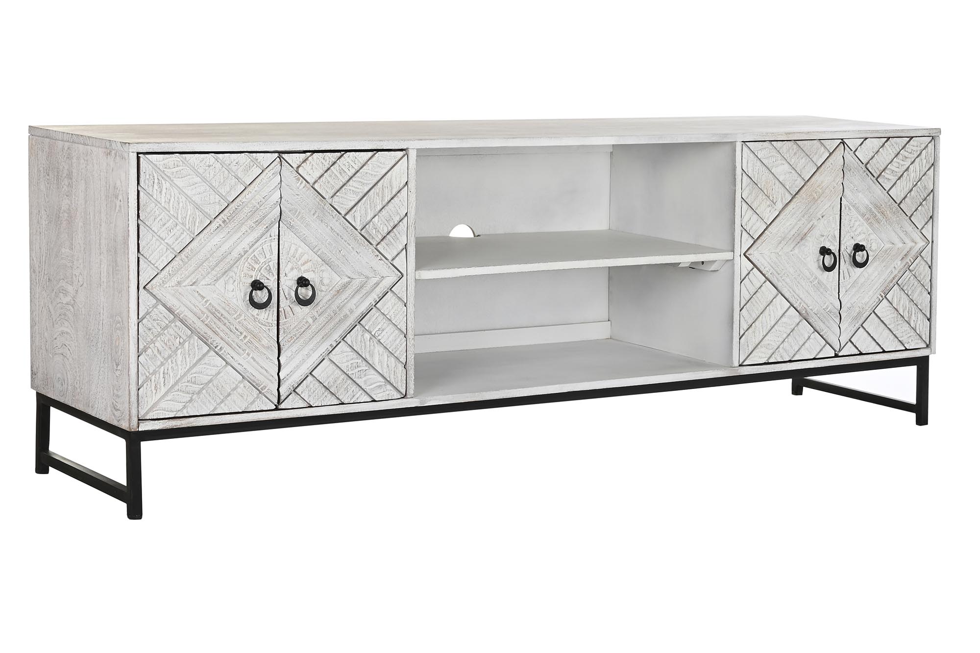 Mueble tv mango metal 180x40x60 blanco