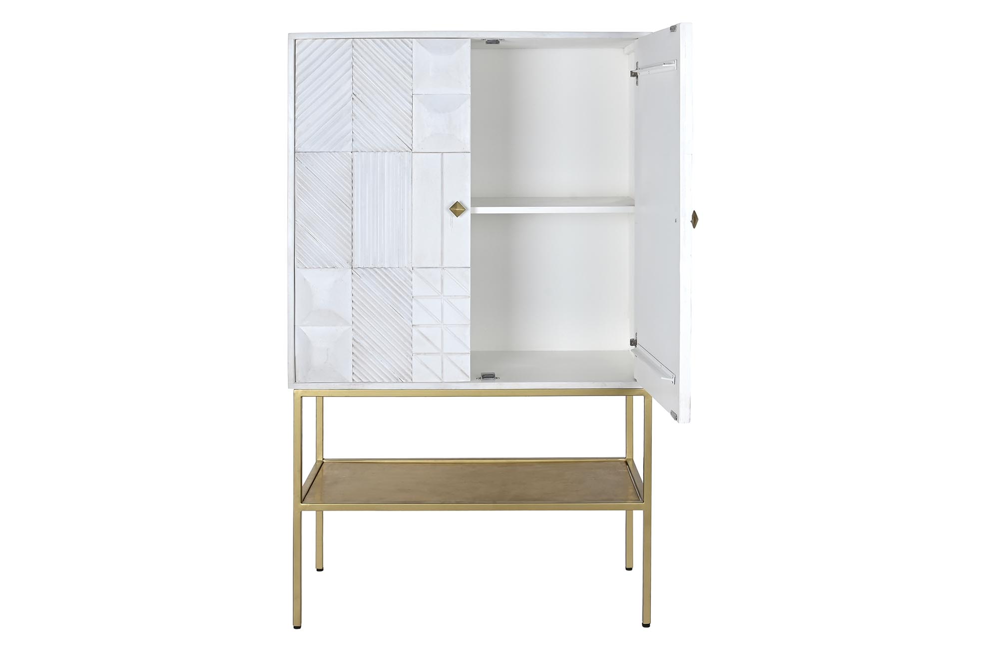 Aparador mango metal 91x44x152 blanco