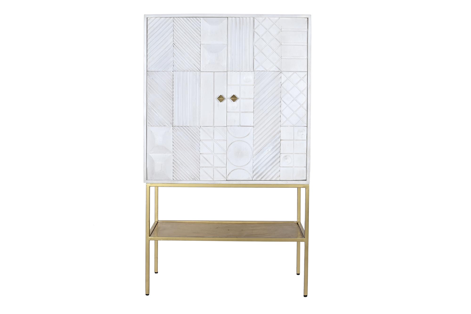 Aparador mango metal 91x44x152 blanco