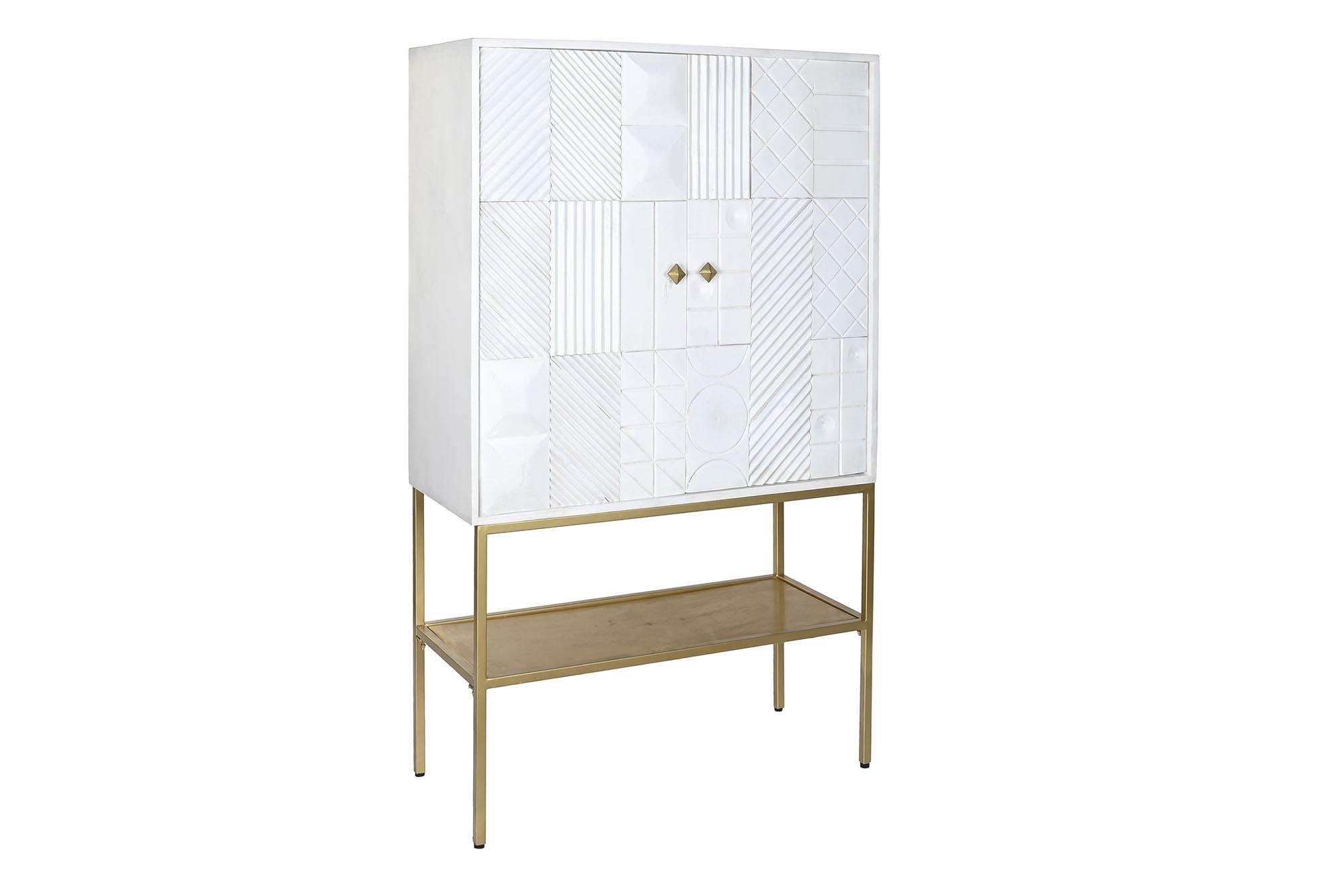 Aparador mango metal 91x44x152 blanco