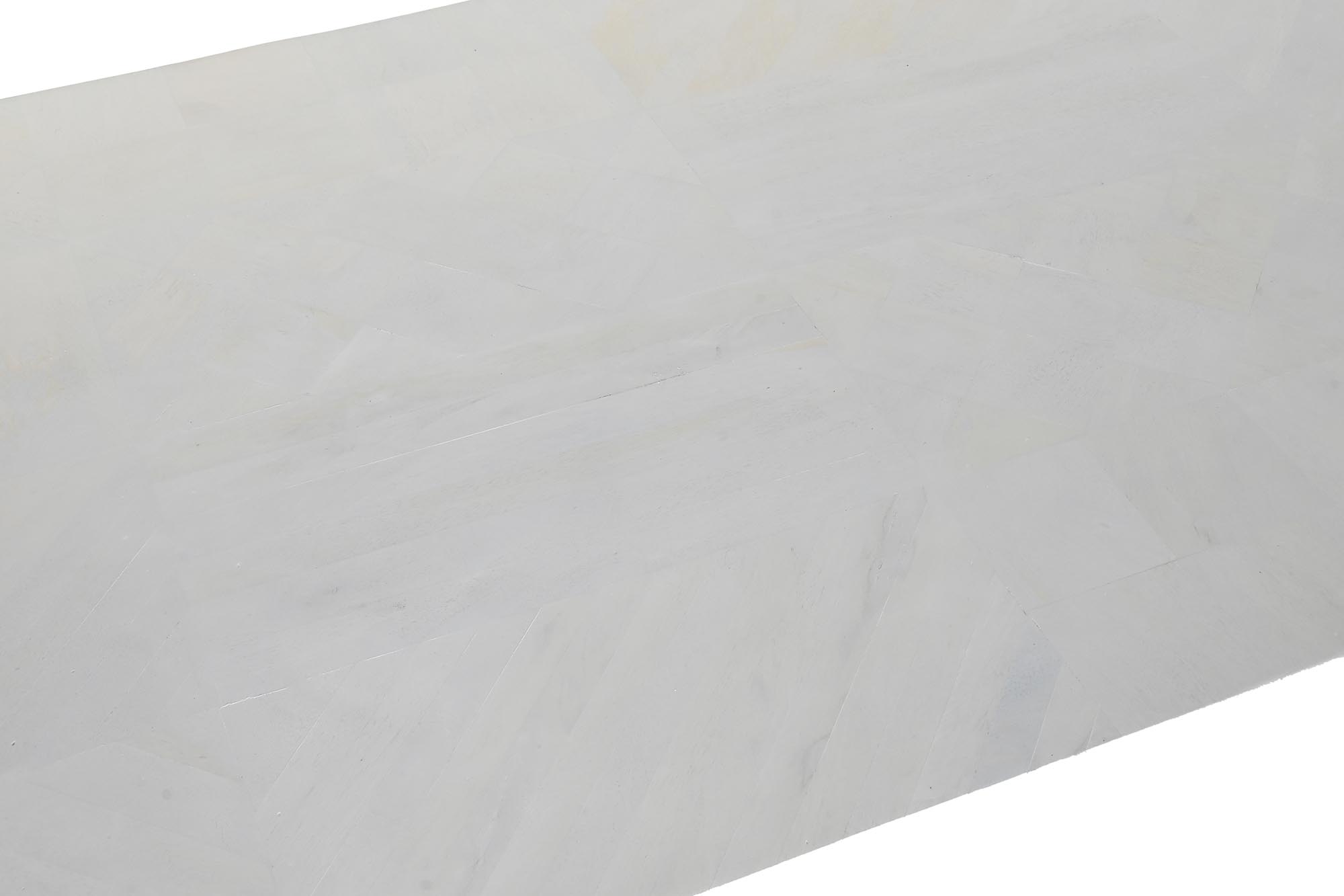 Mesa comedor mango laton 180x90x76 rombo blanco