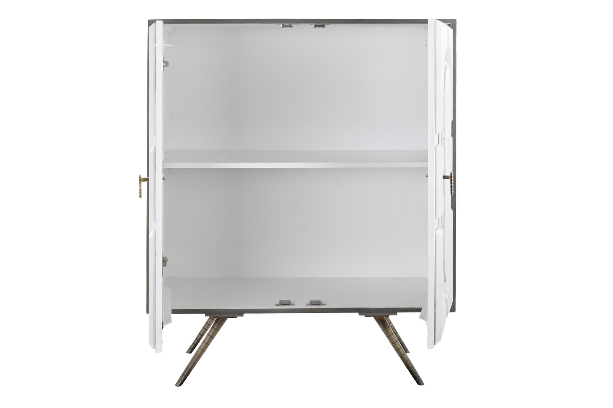 Aparador mango laton 93x41x114 rombo blanco