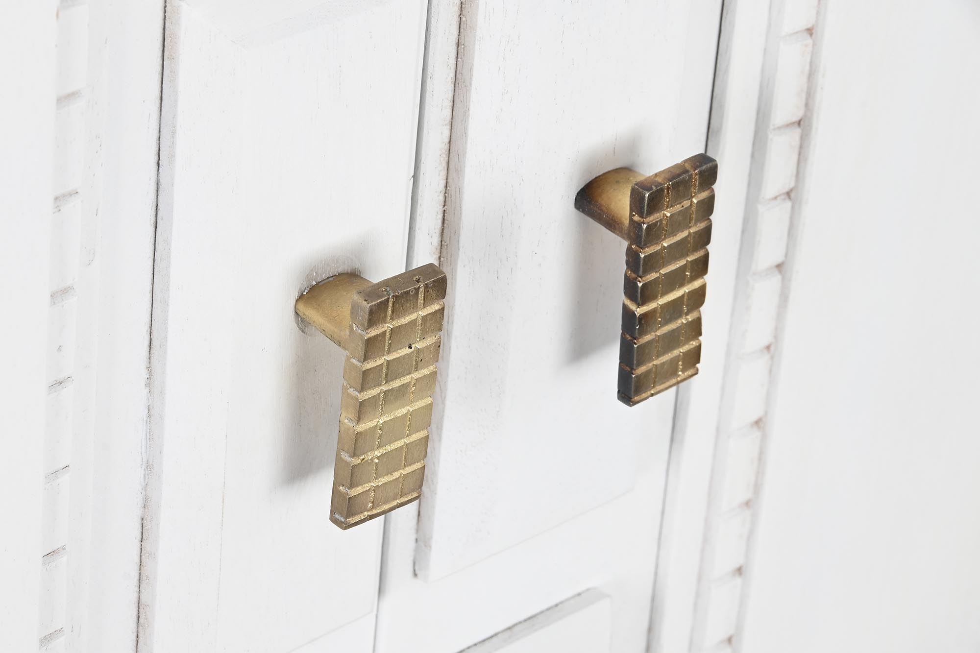 Aparador mango laton 93x41x114 rombo blanco