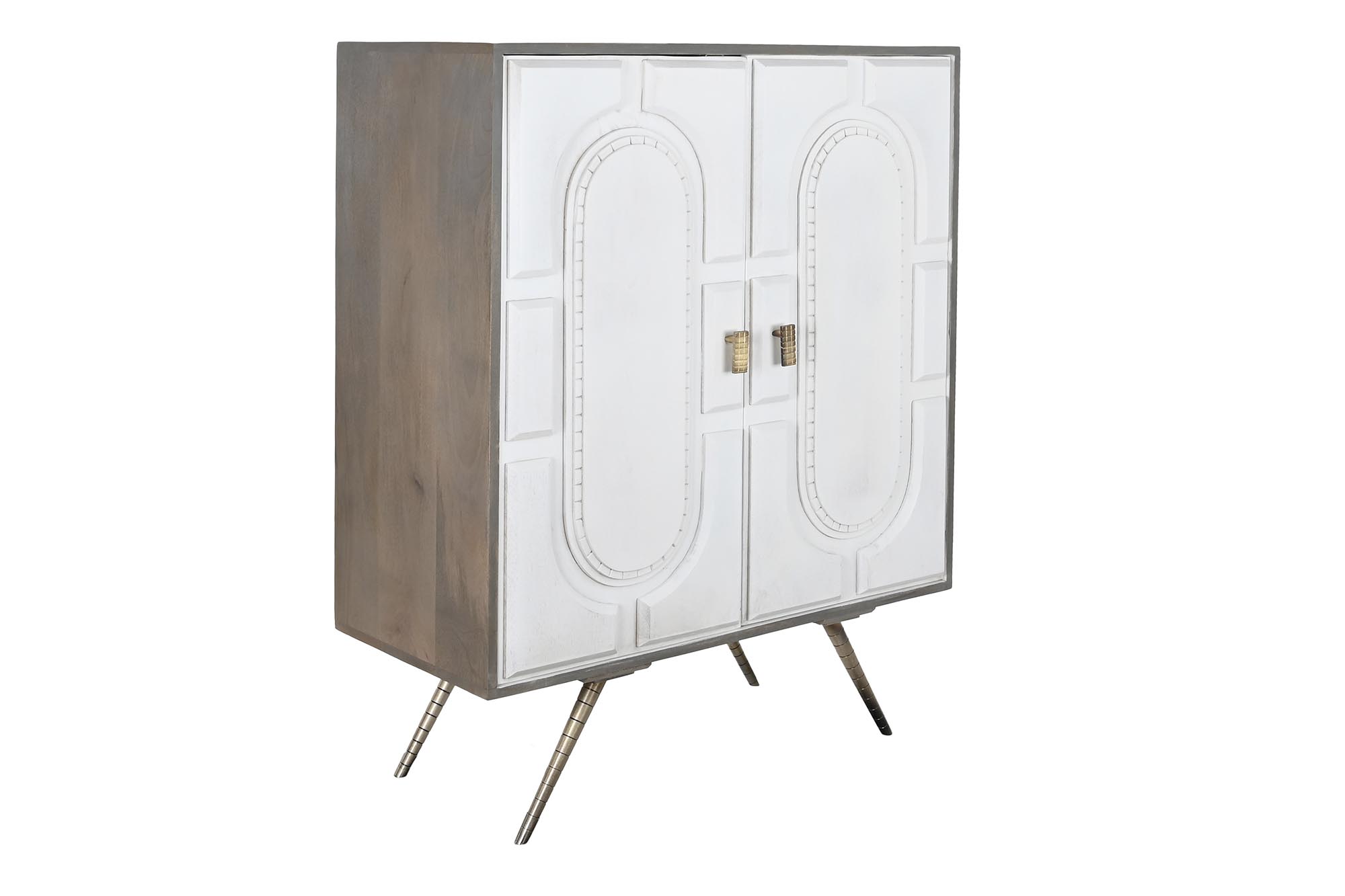 Aparador mango laton 93x41x114 rombo blanco