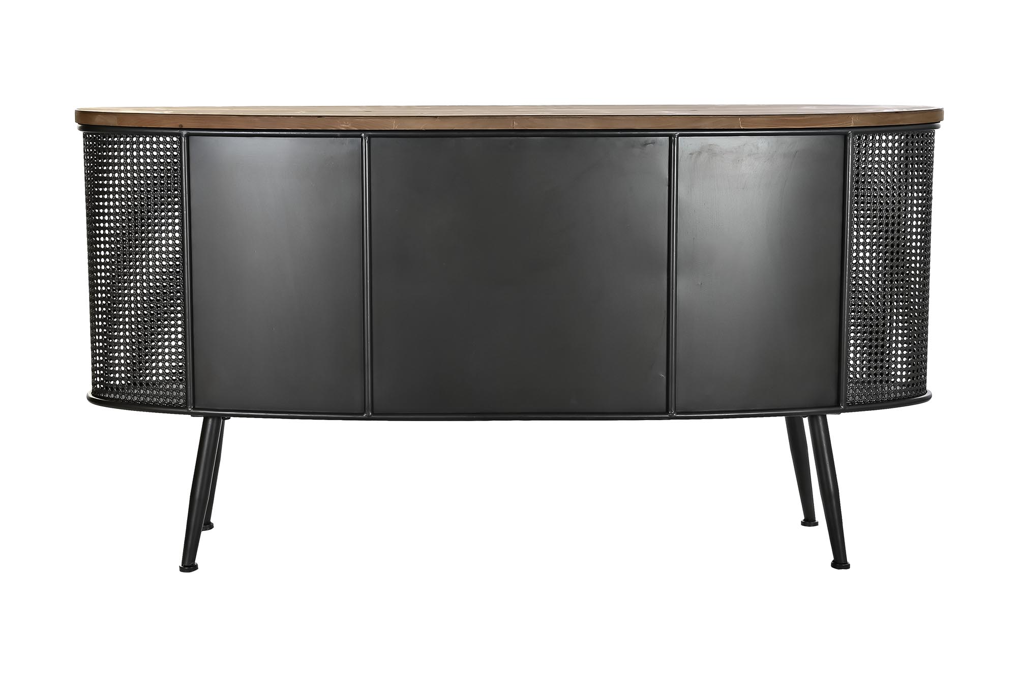 Buffet abeto metal 145,5x45x76 botellero negro