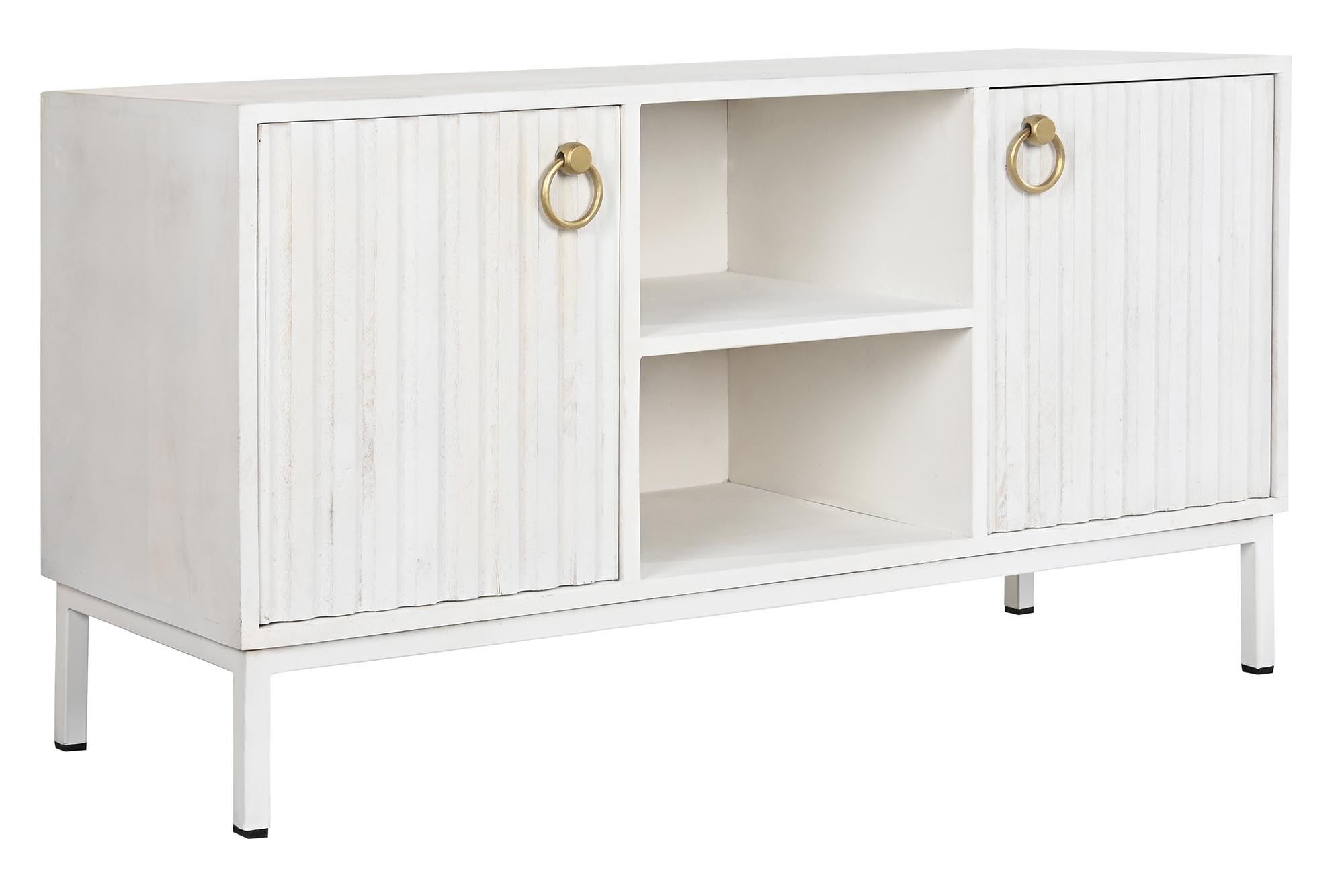 Mueble tv mango metal 120x40x60 blanco