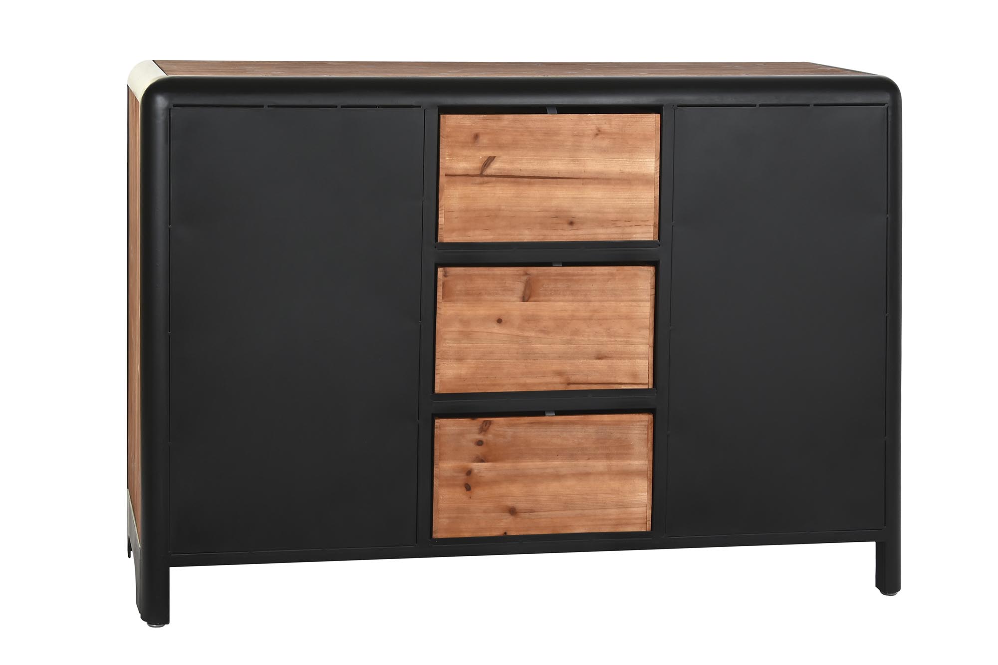 Buffet abeto metal 120x40x79 marron oscuro