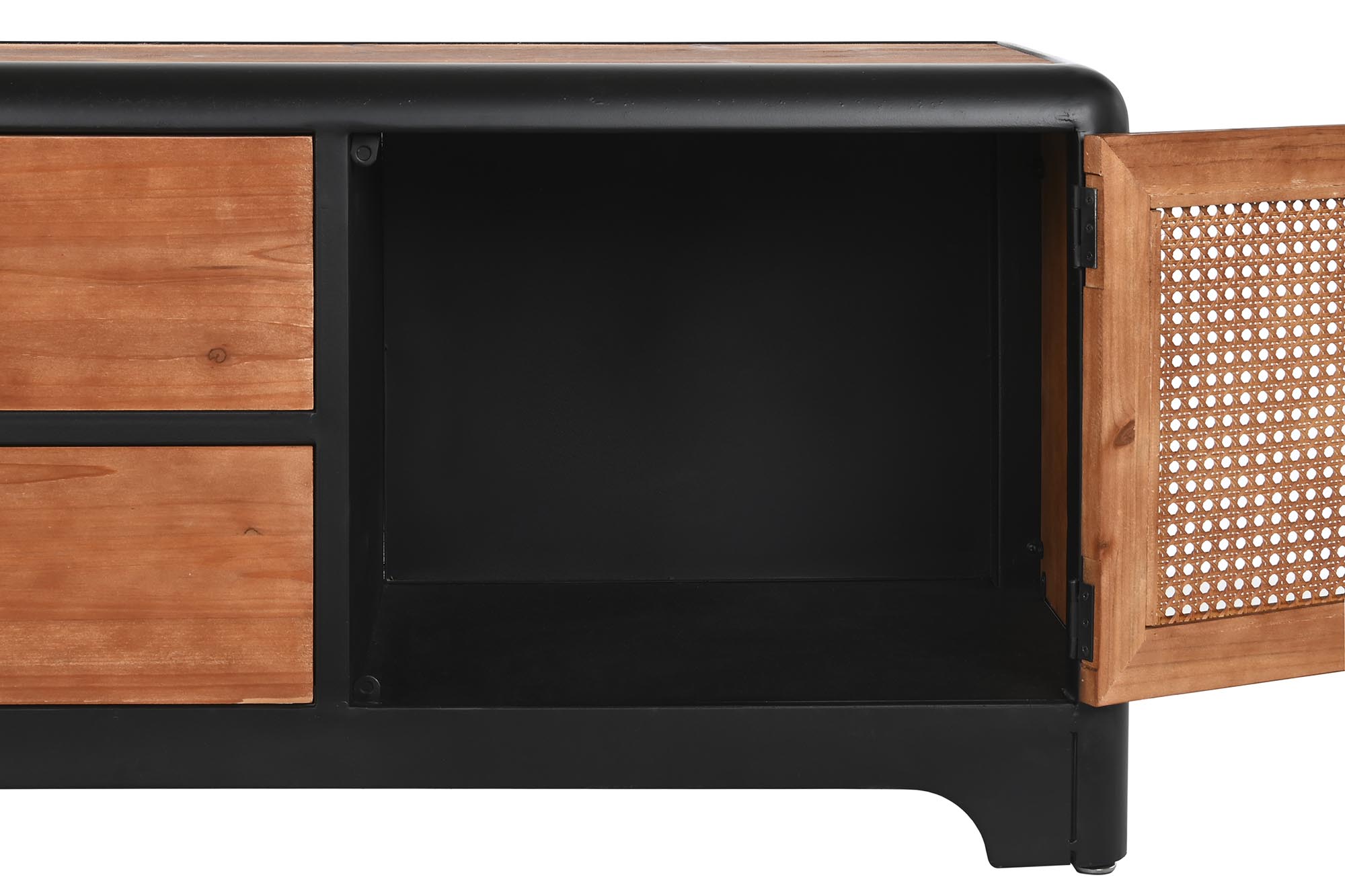 Mueble tv abeto metal 150x40x50 marron oscuro