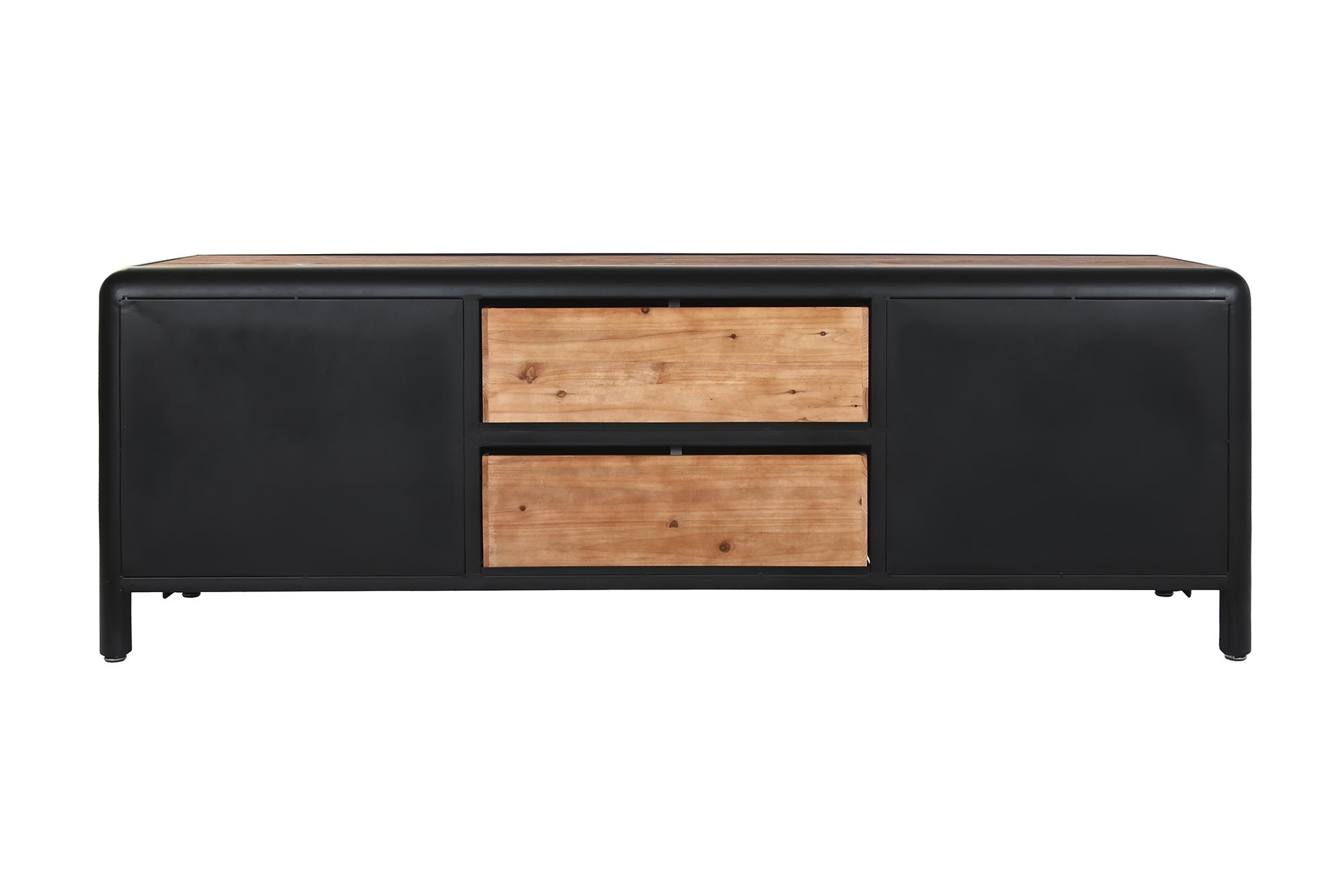 Mueble tv abeto metal 150x40x50 marron oscuro