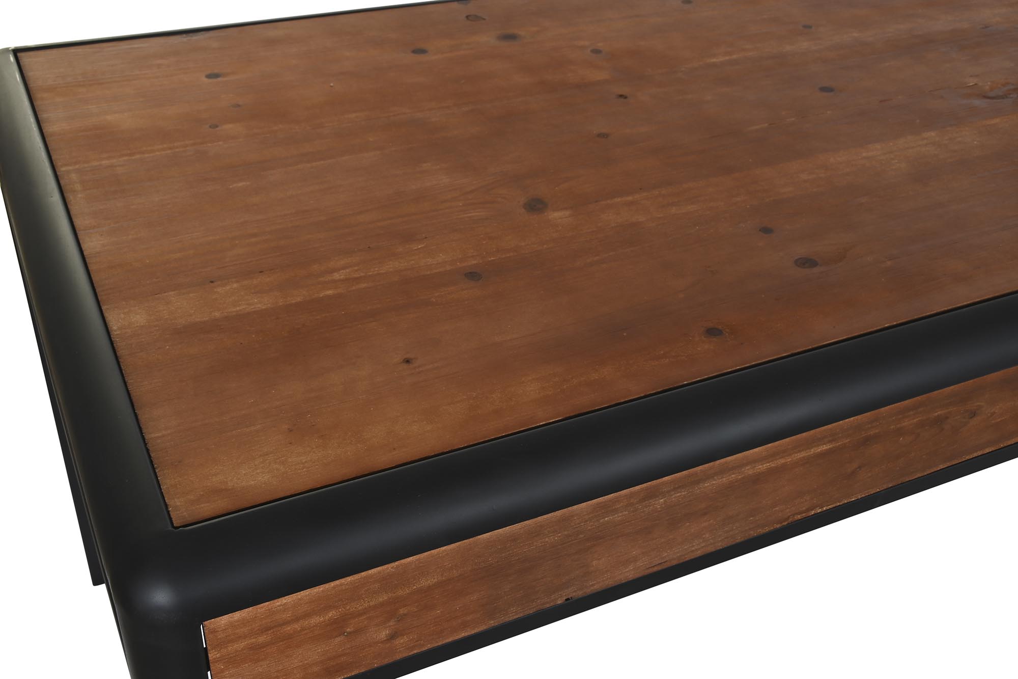 Mesa comedor abeto metal 160x80x79 marron oscuro