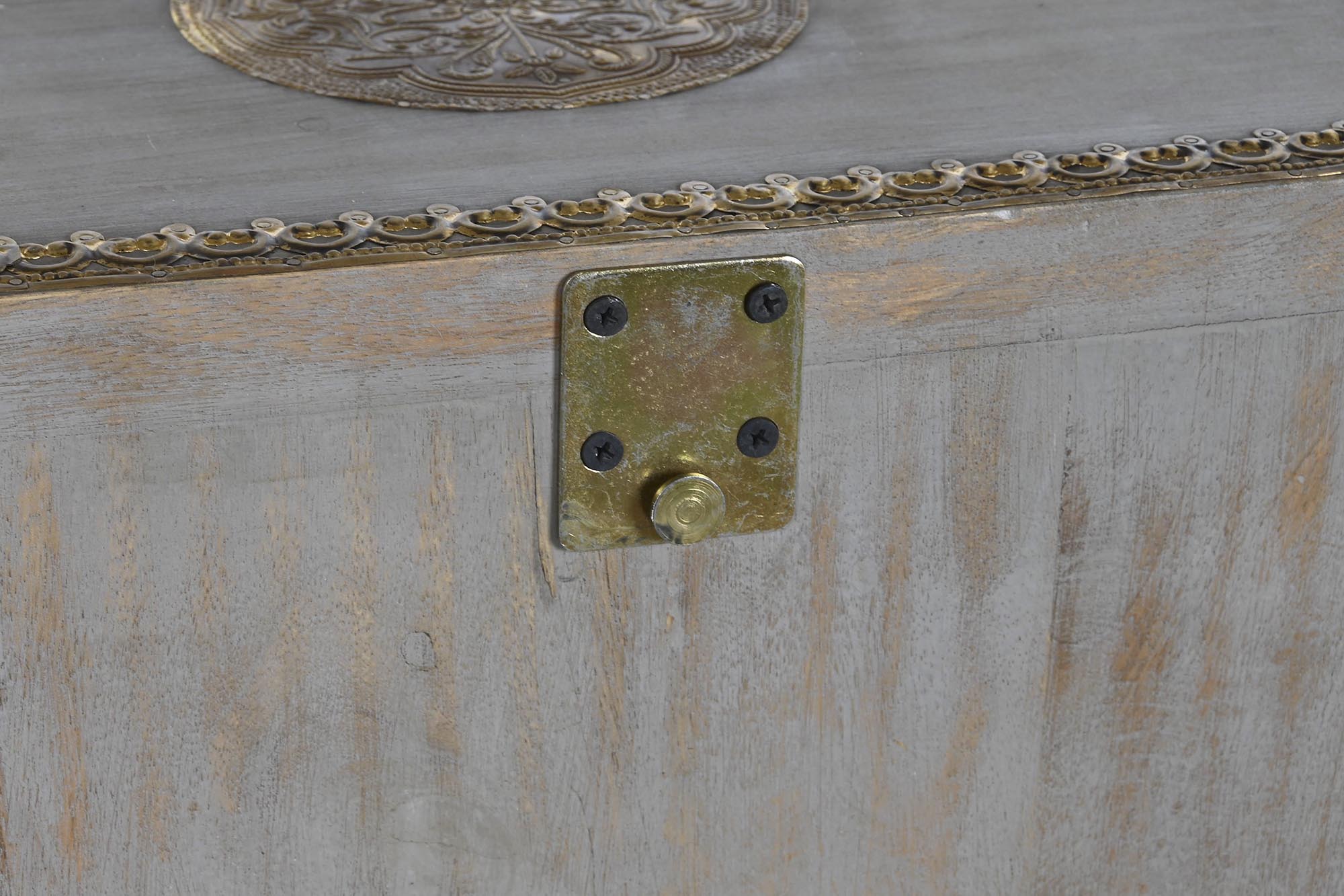 Consola mango laton 80x30x96 elefante gris