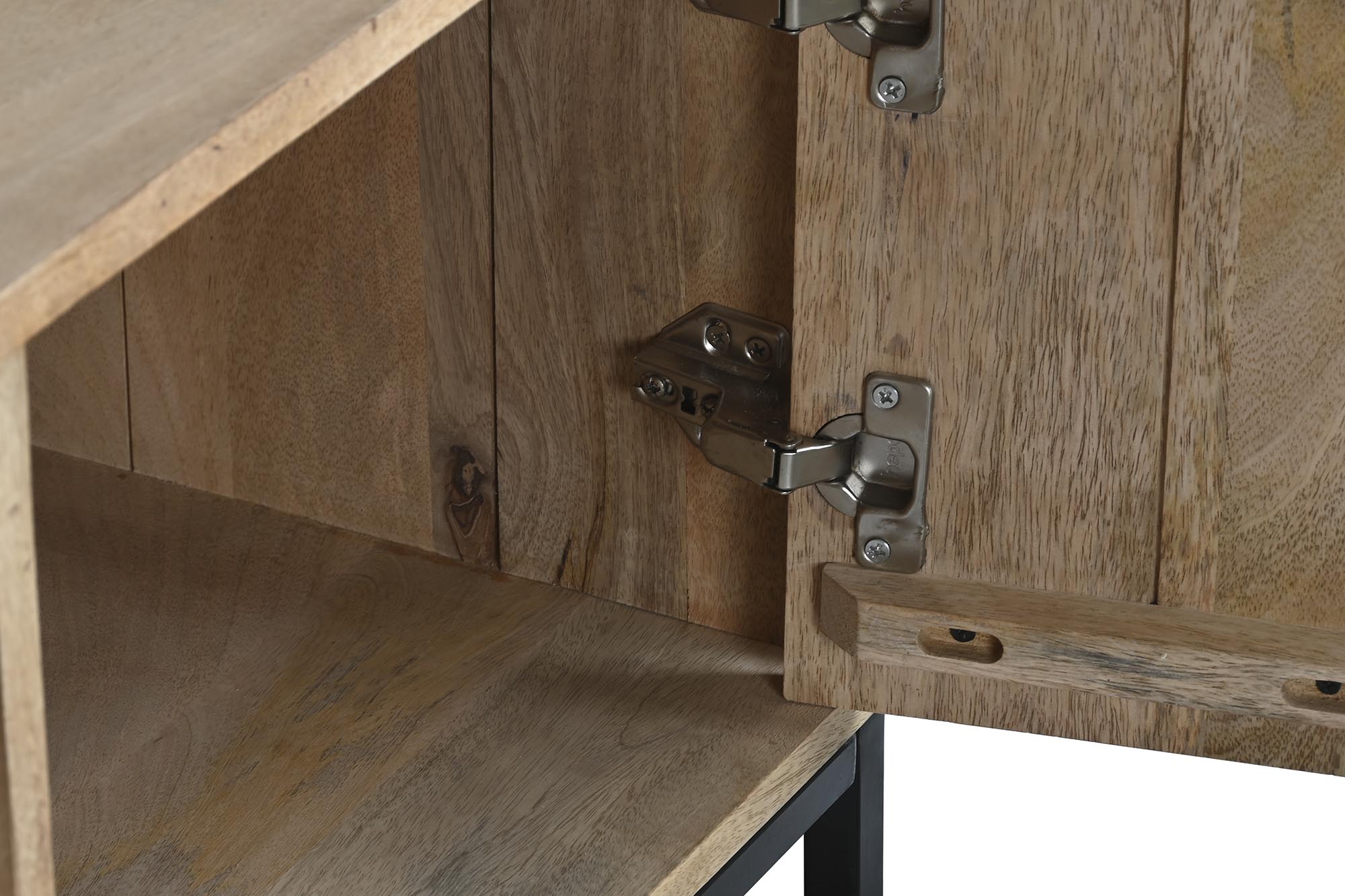 Mueble tv mango metal 140x40x50 hoja blanco