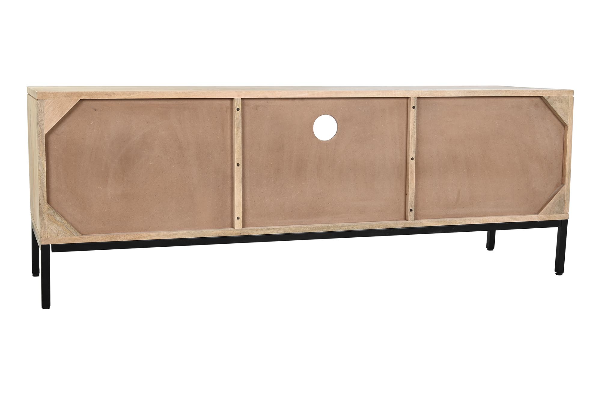 Mueble tv mango metal 140x40x50 hoja blanco