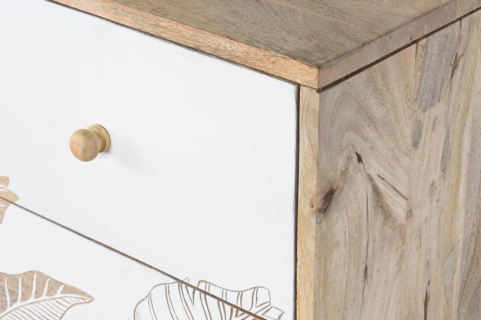 Comoda mango metal 75x40x80 hoja blanco