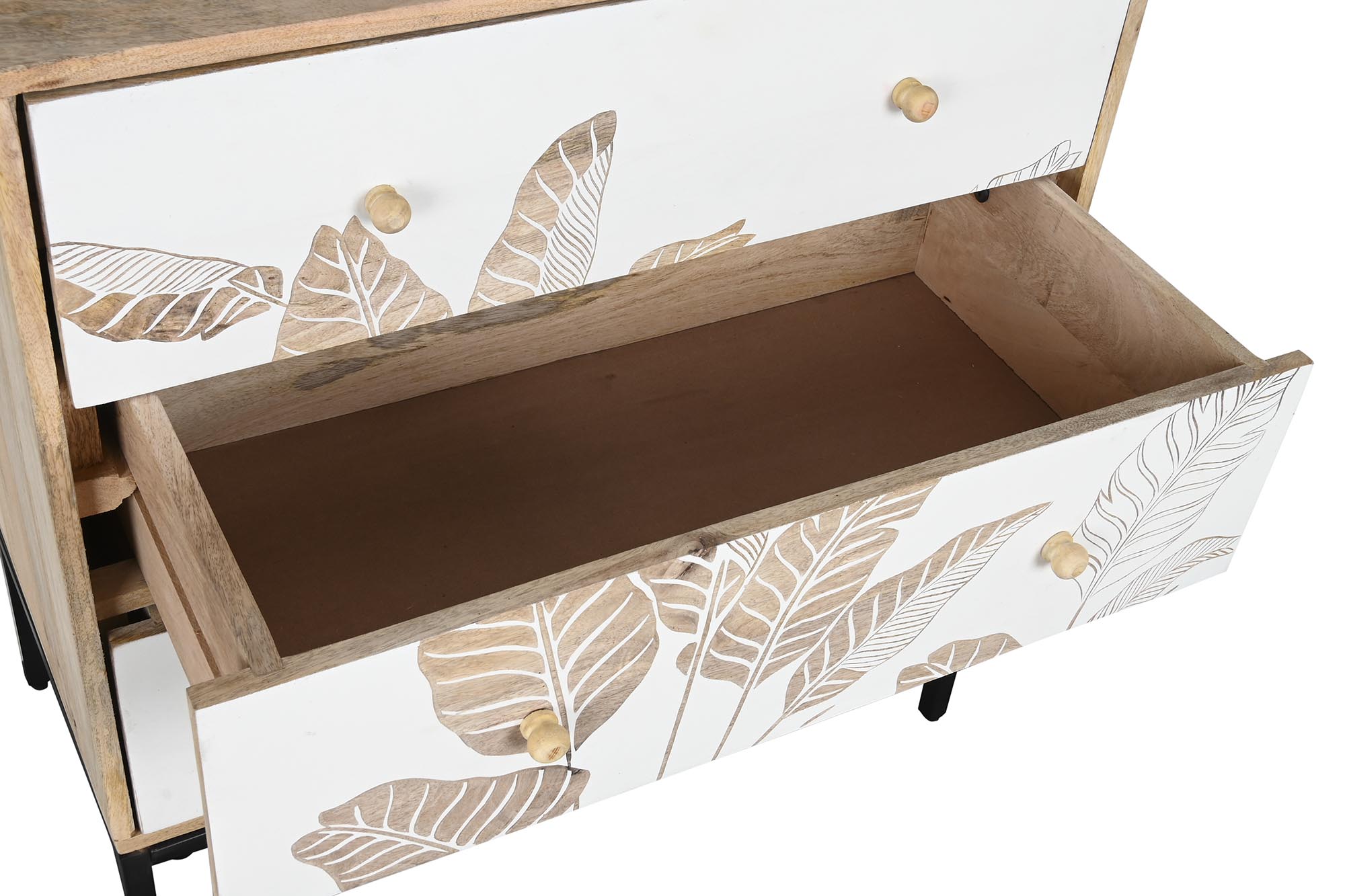 Comoda mango metal 75x40x80 hoja blanco