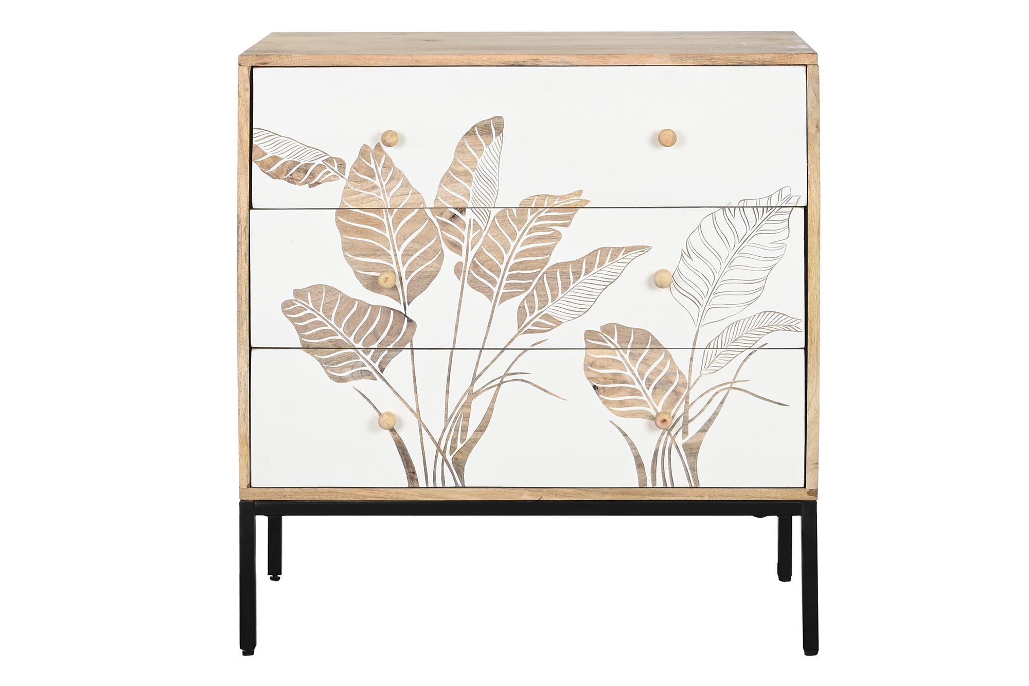 Comoda mango metal 75x40x80 hoja blanco