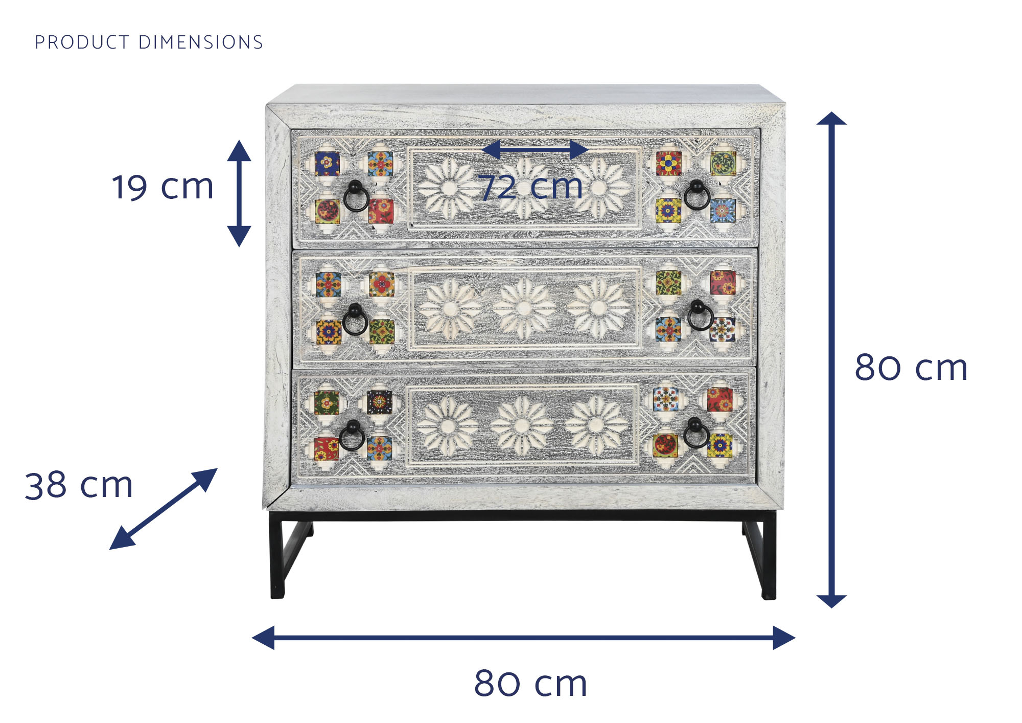 Comoda mango ceramica 80x38x80 beige