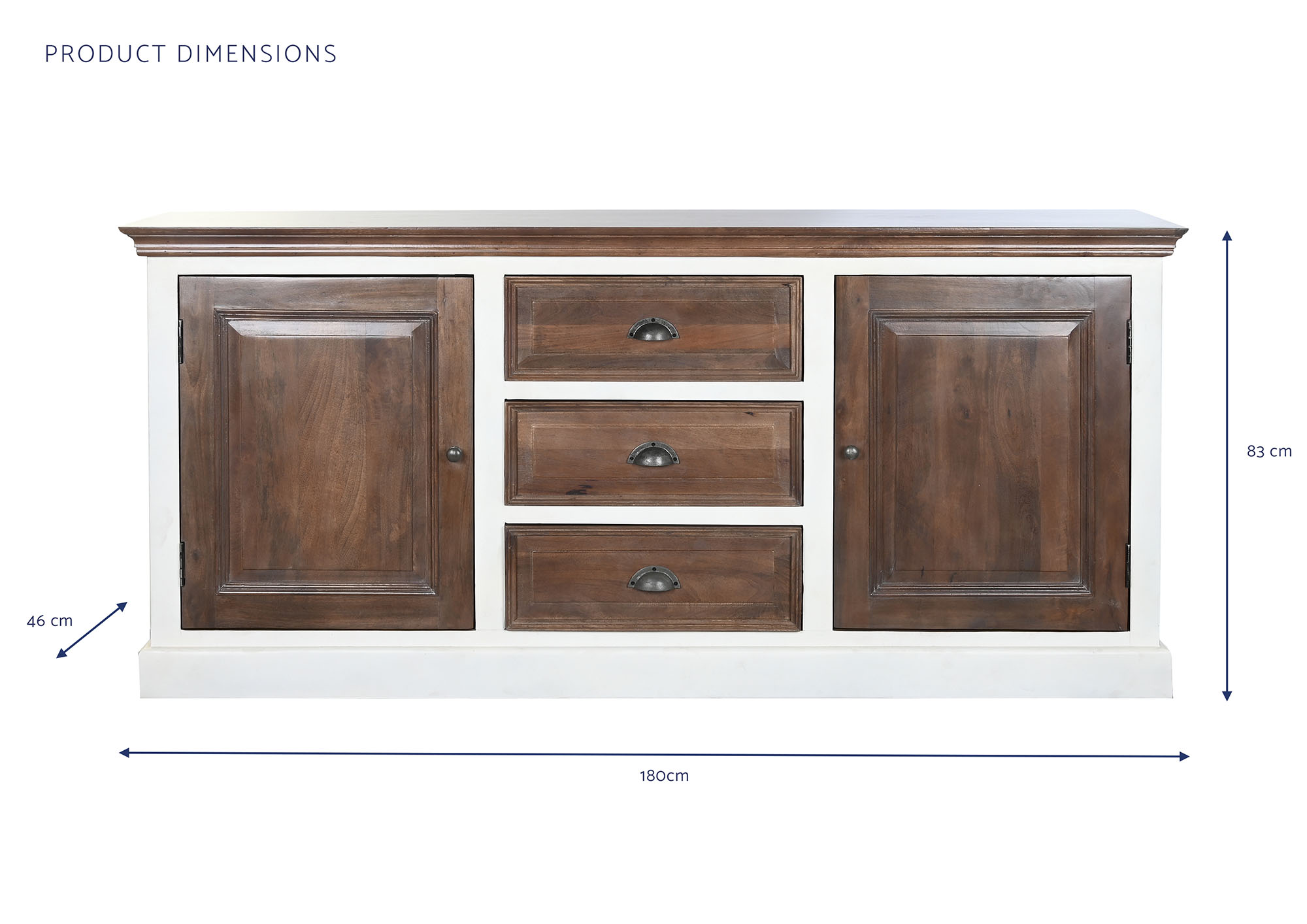 Buffet mango 180x46x83 marron oscuro