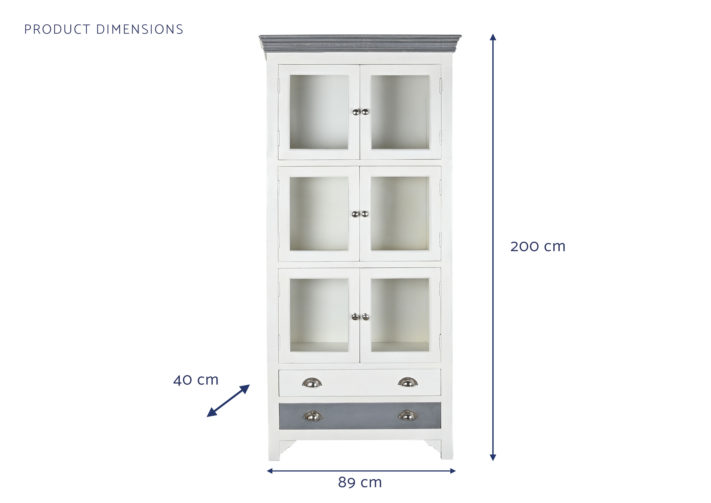 Vitrina mango cristal 89x40x200 blanco