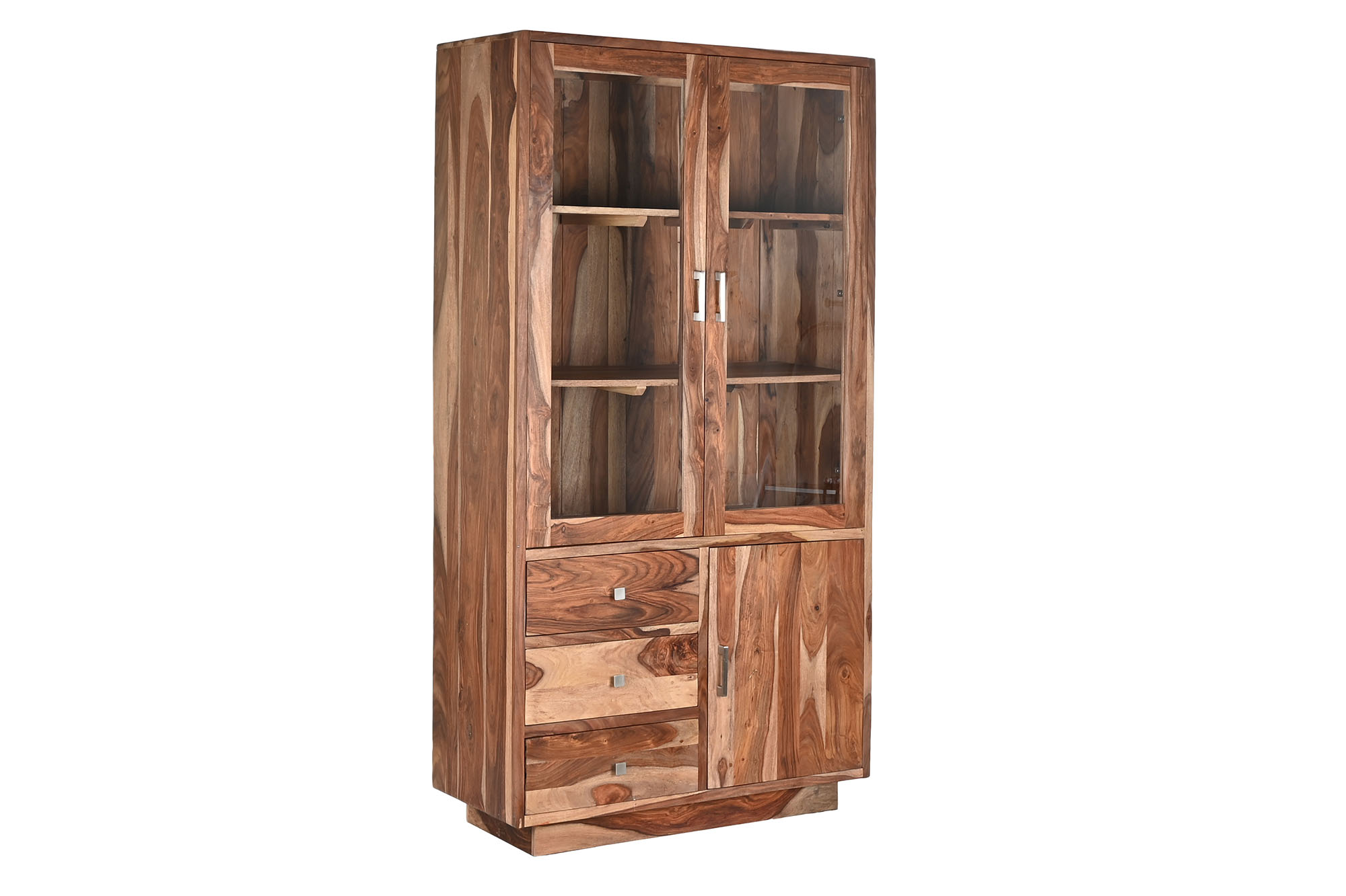 Vitrina sheesham cristal 100x42x190 marron