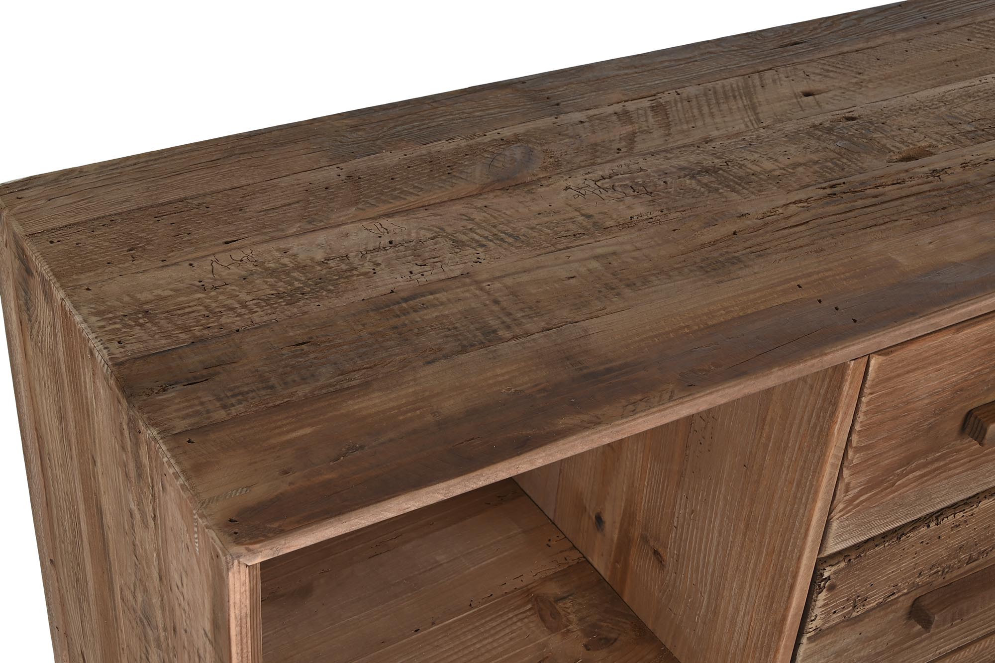 Cajonera madera reciclada 120x40x90 marron oscuro