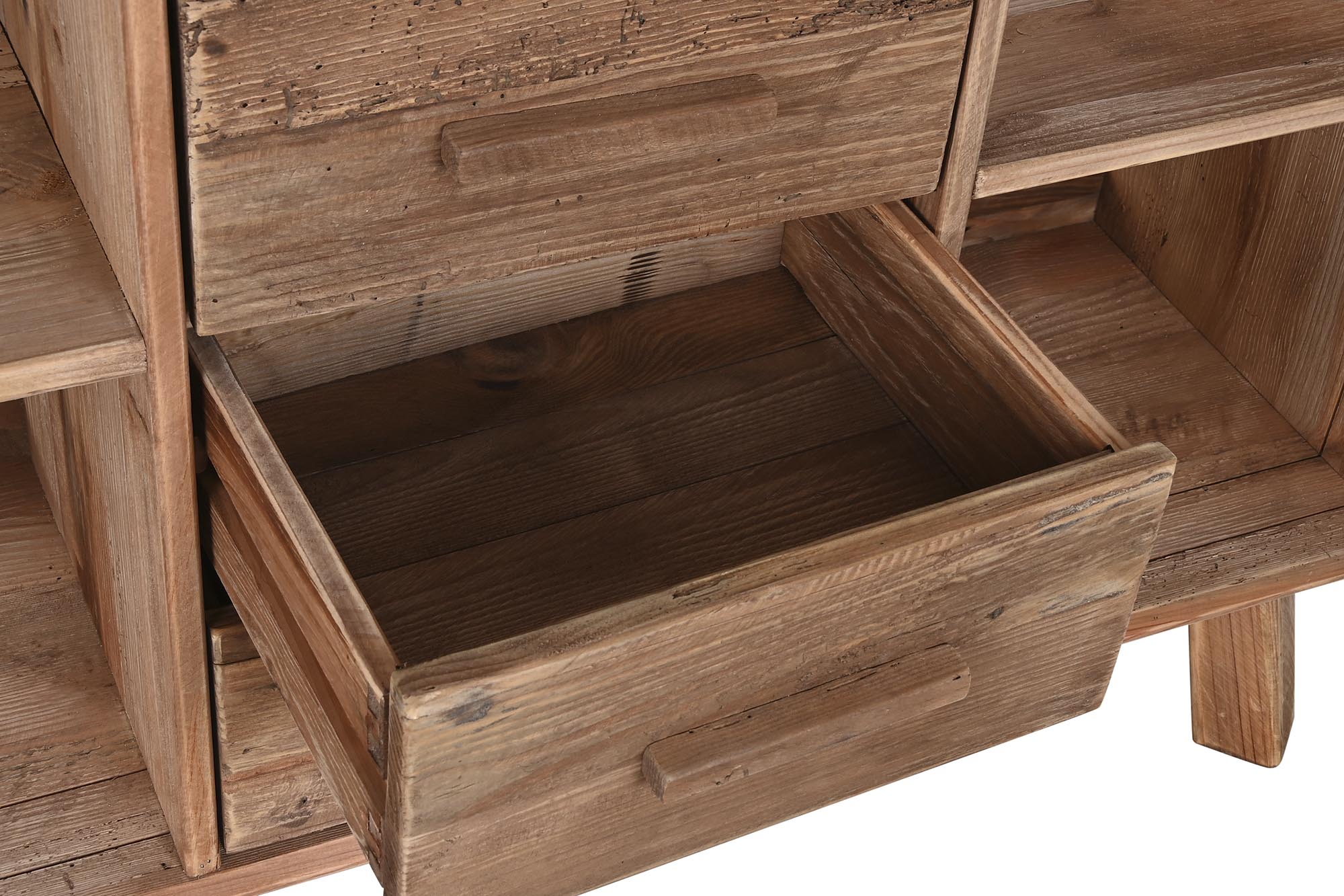 Cajonera madera reciclada 120x40x90 marron oscuro