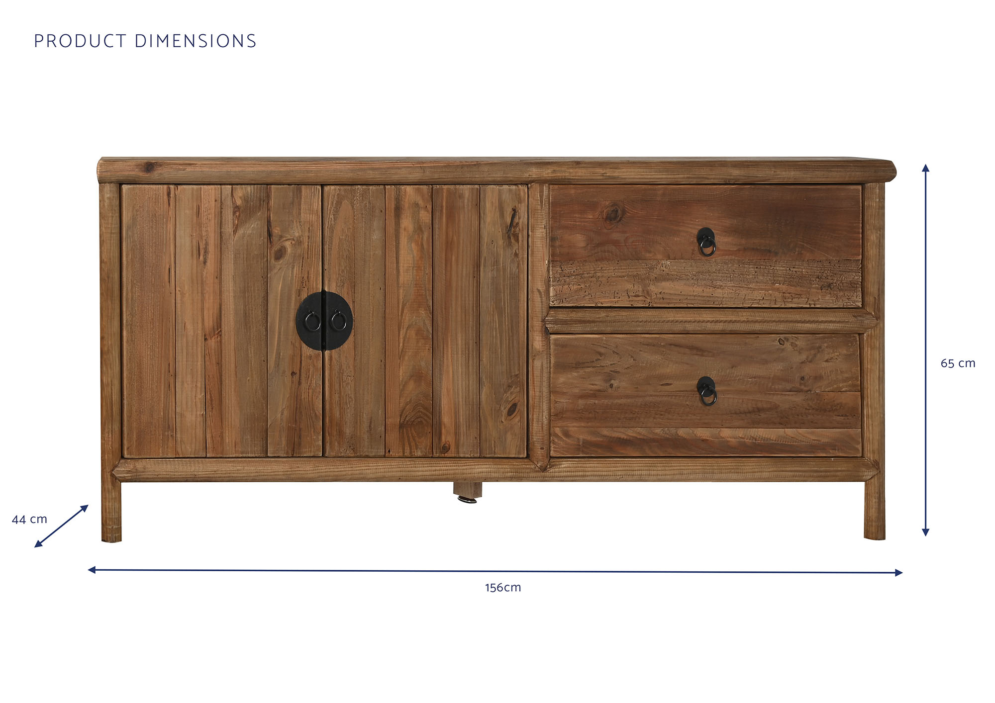 Mueble tv madera reciclada 156x44x65 japones