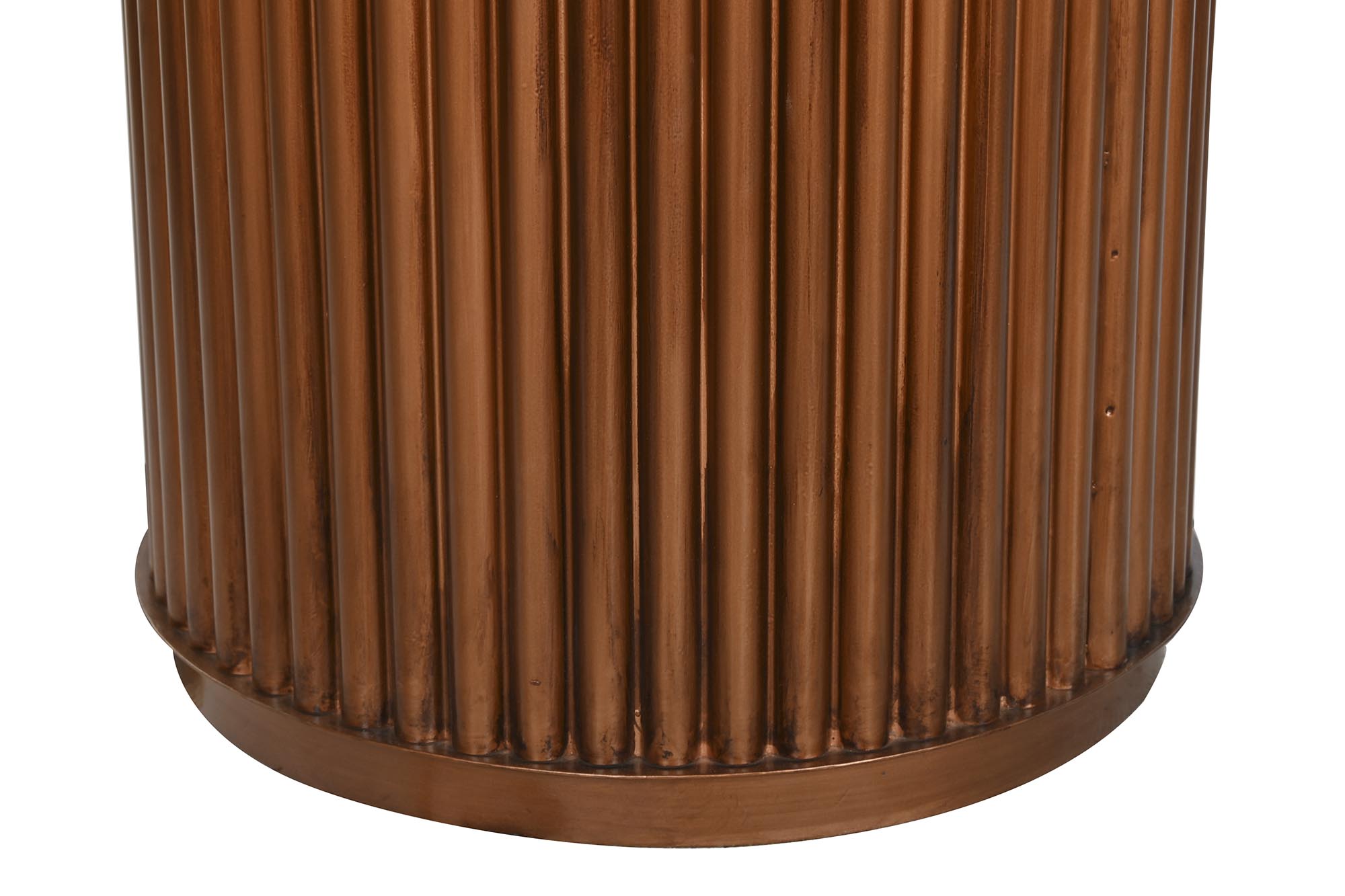 Mesa comedor marmol metal 110x110x76 cobrizo