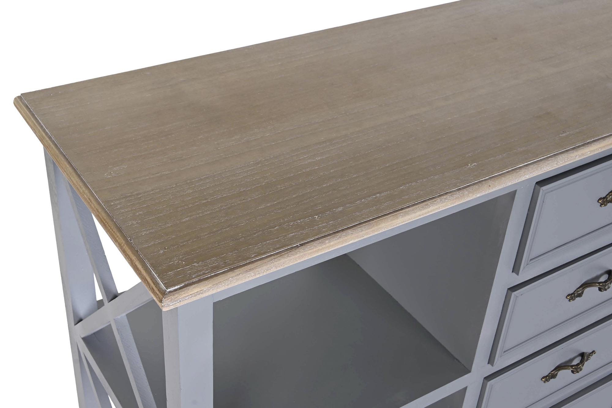 Buffet paulownia mdf 132x40x84,5 gris